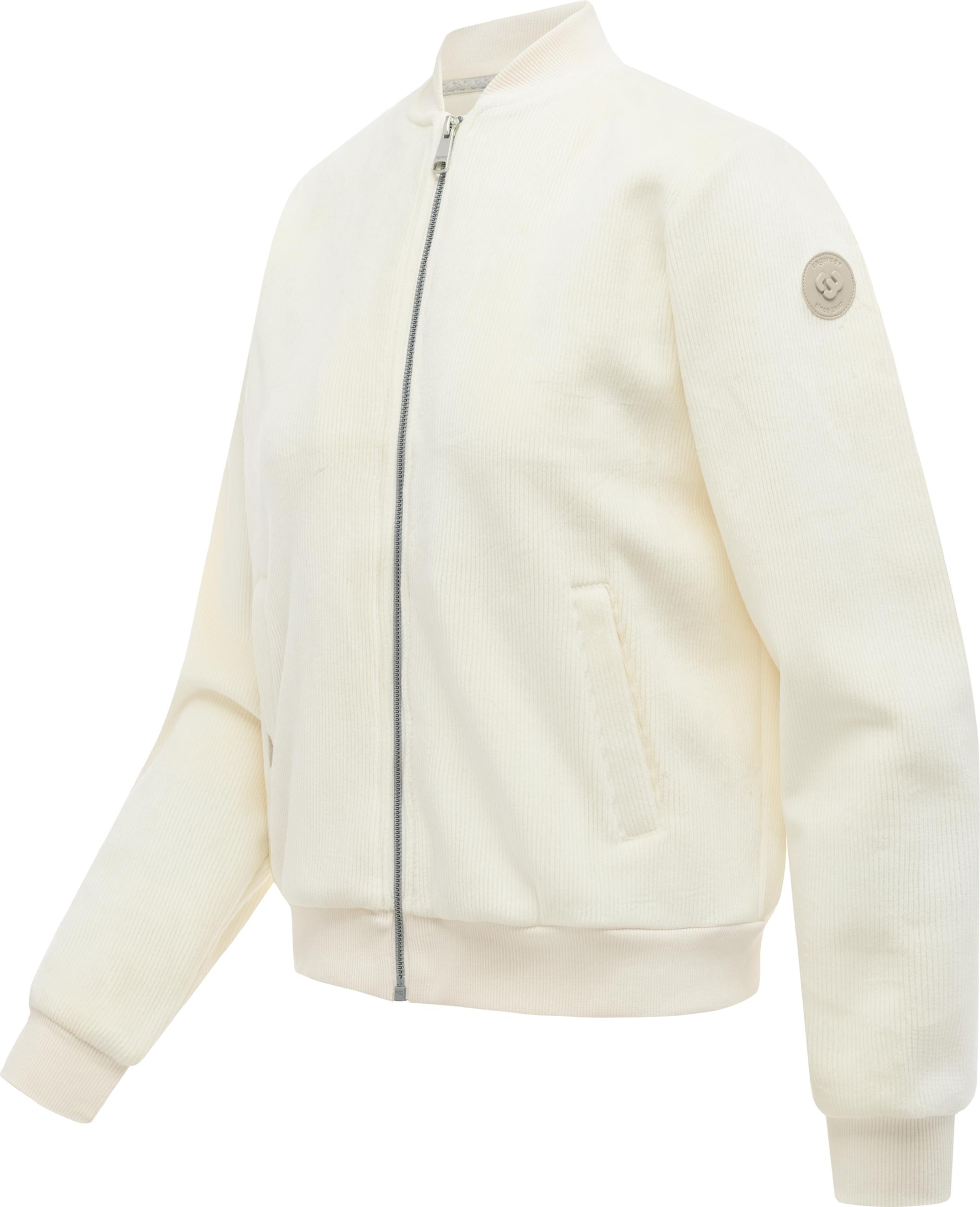 Blousonjacke in weicher Cordoptik "Cairro Bonded" Ecru