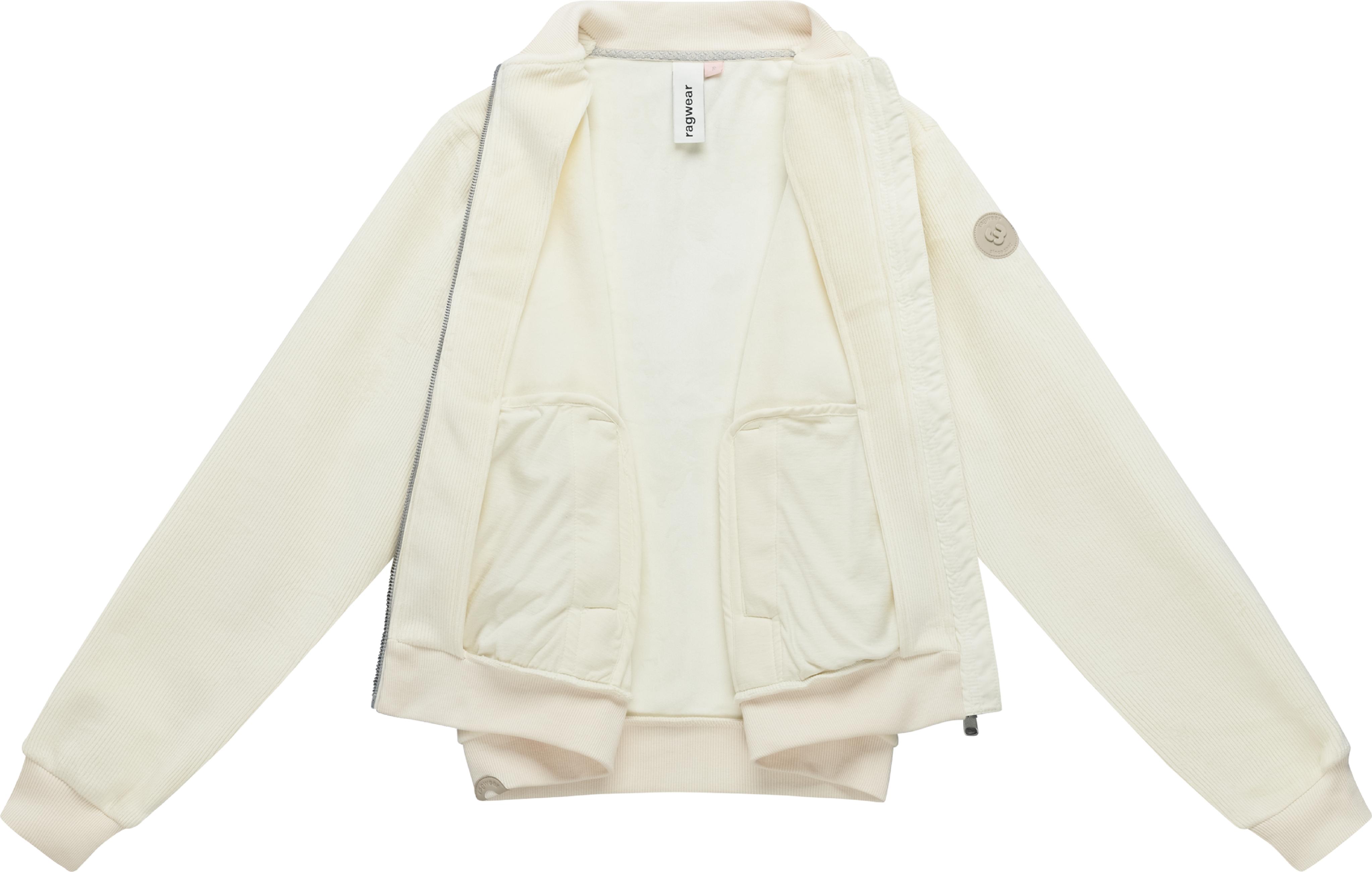 Blousonjacke in weicher Cordoptik "Cairro Bonded" Ecru