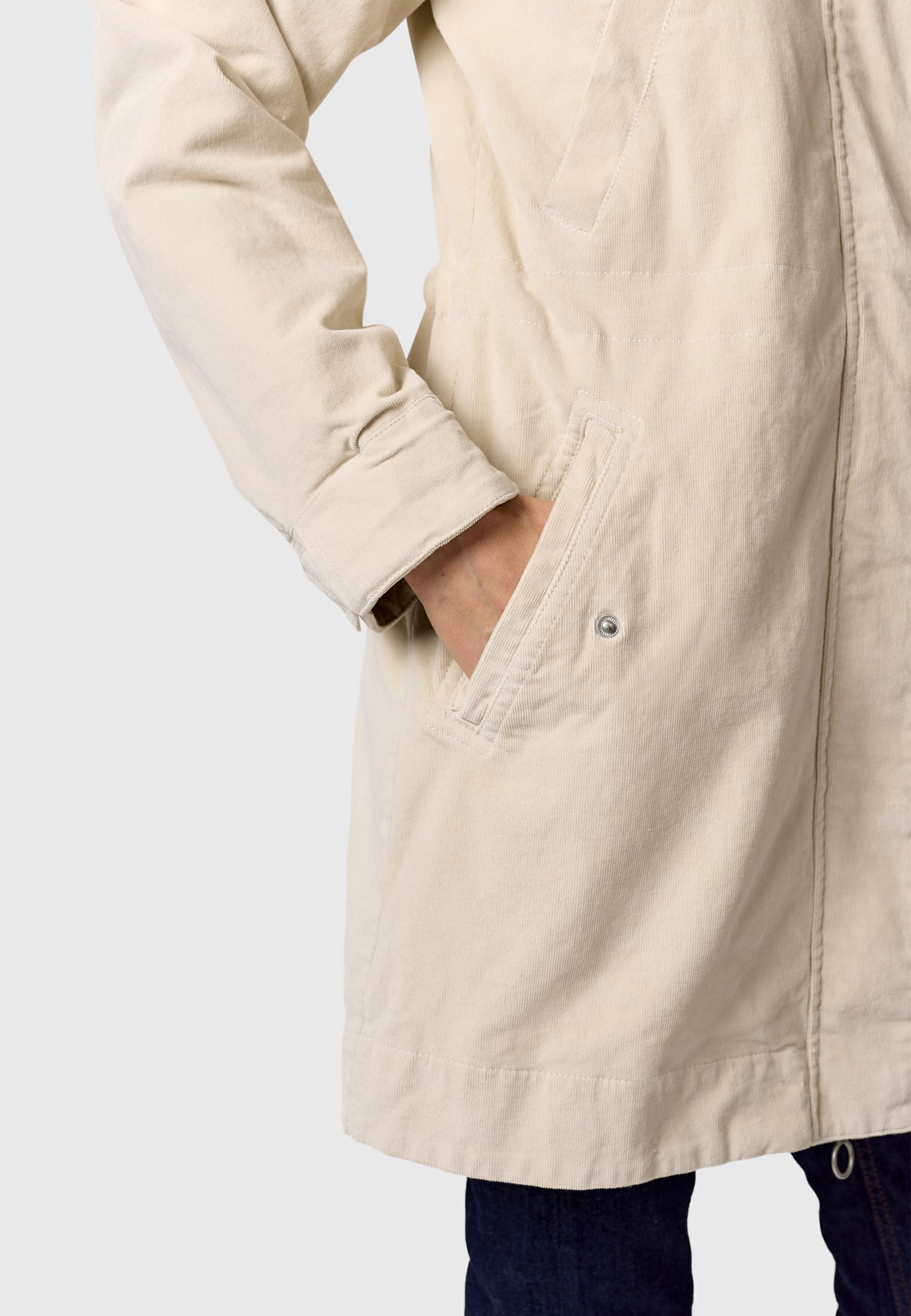 Leichter Kurzmantel mit Taillenzugband "Cannas Cordy YOUMODO" Ecru