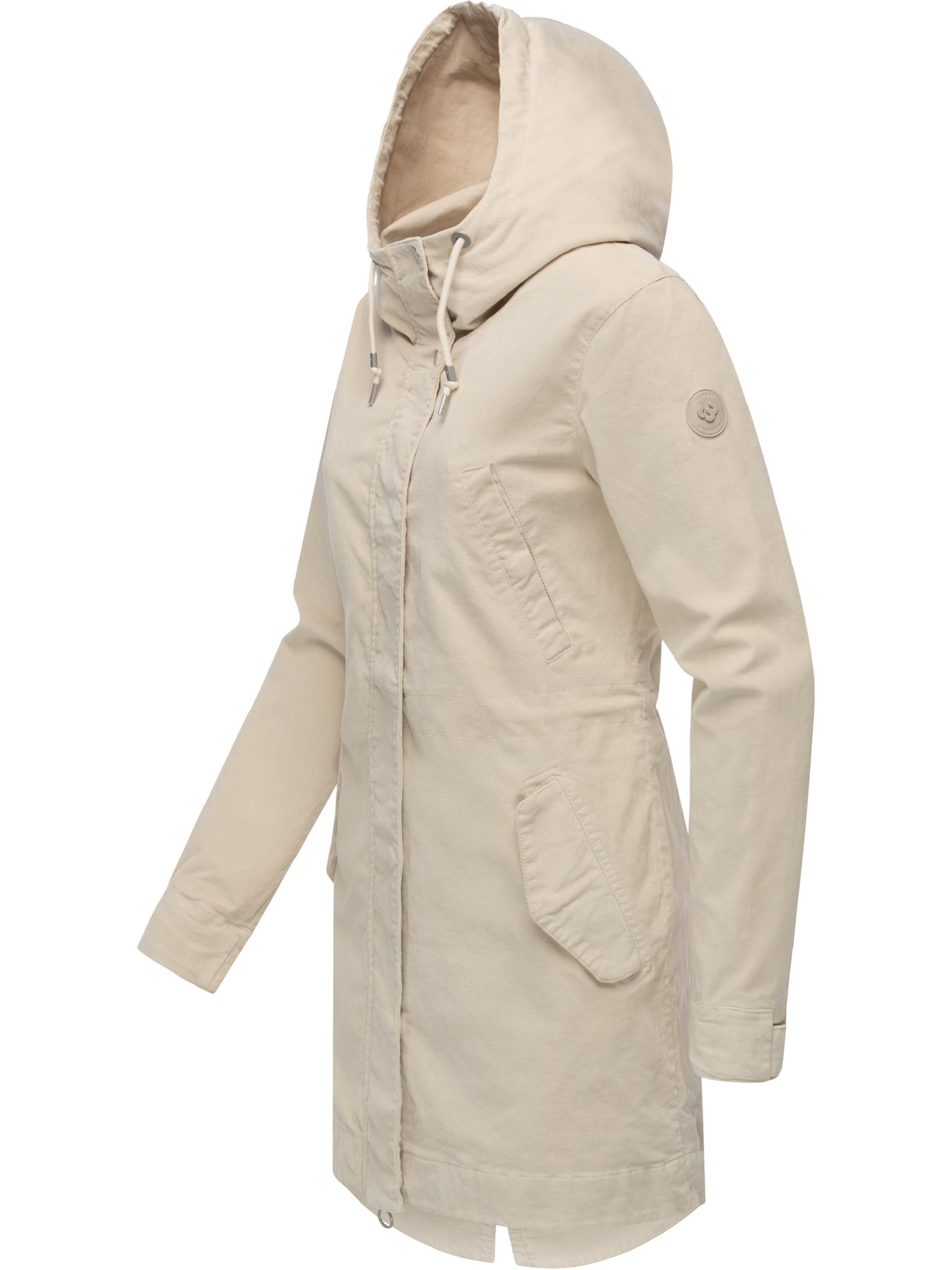 Leichter Kurzmantel mit Taillenzugband "Cannas Cordy YOUMODO" Ecru