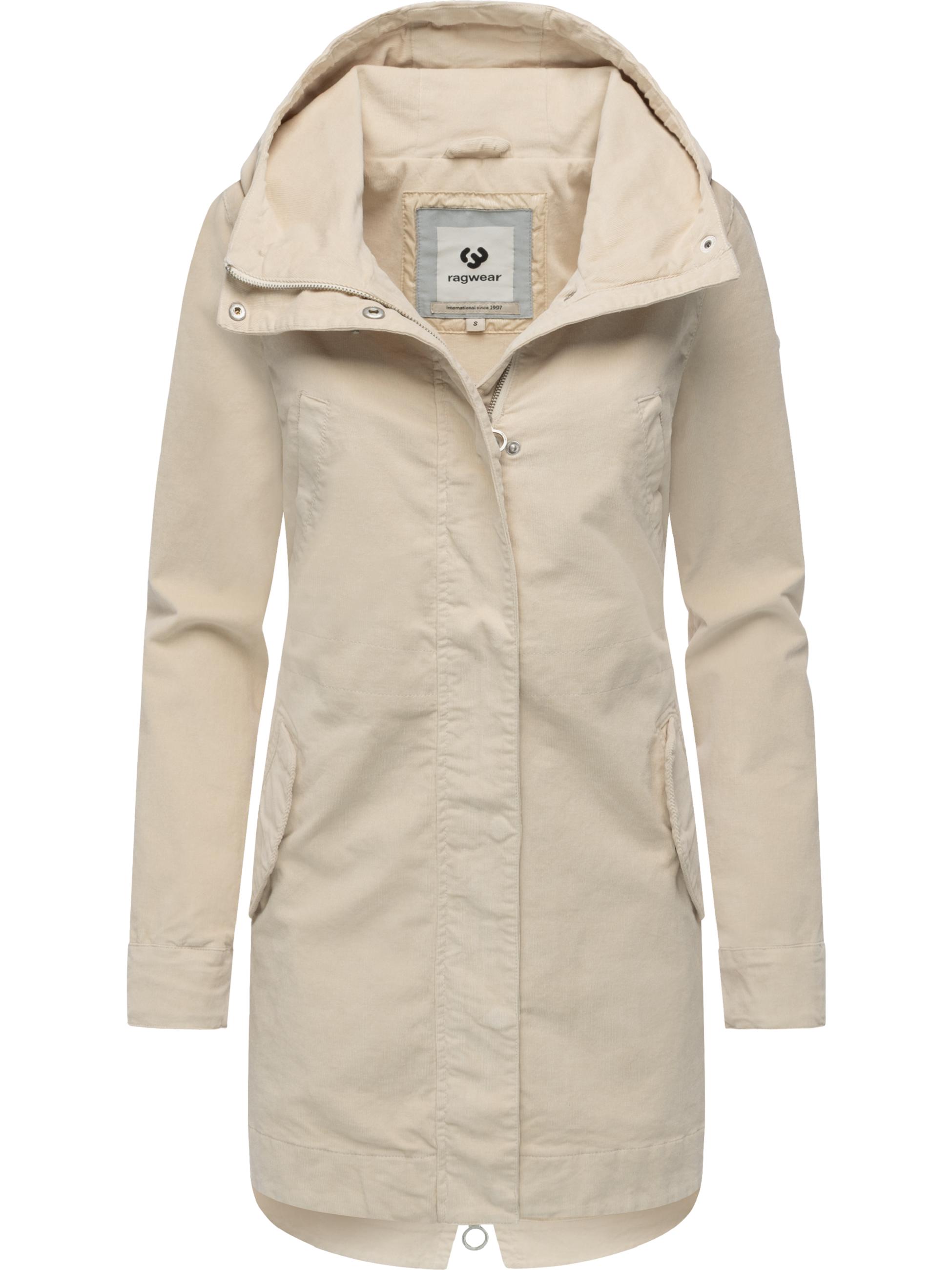 Leichter Kurzmantel mit Taillenzugband "Cannas Cordy YOUMODO" Ecru