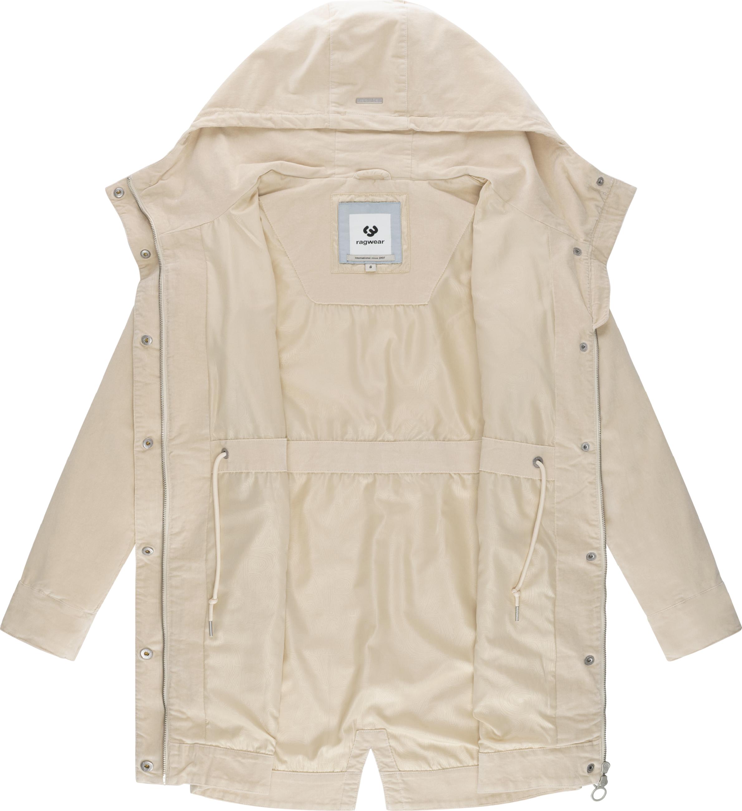 Leichter Kurzmantel mit Taillenzugband "Cannas Cordy YOUMODO" Ecru