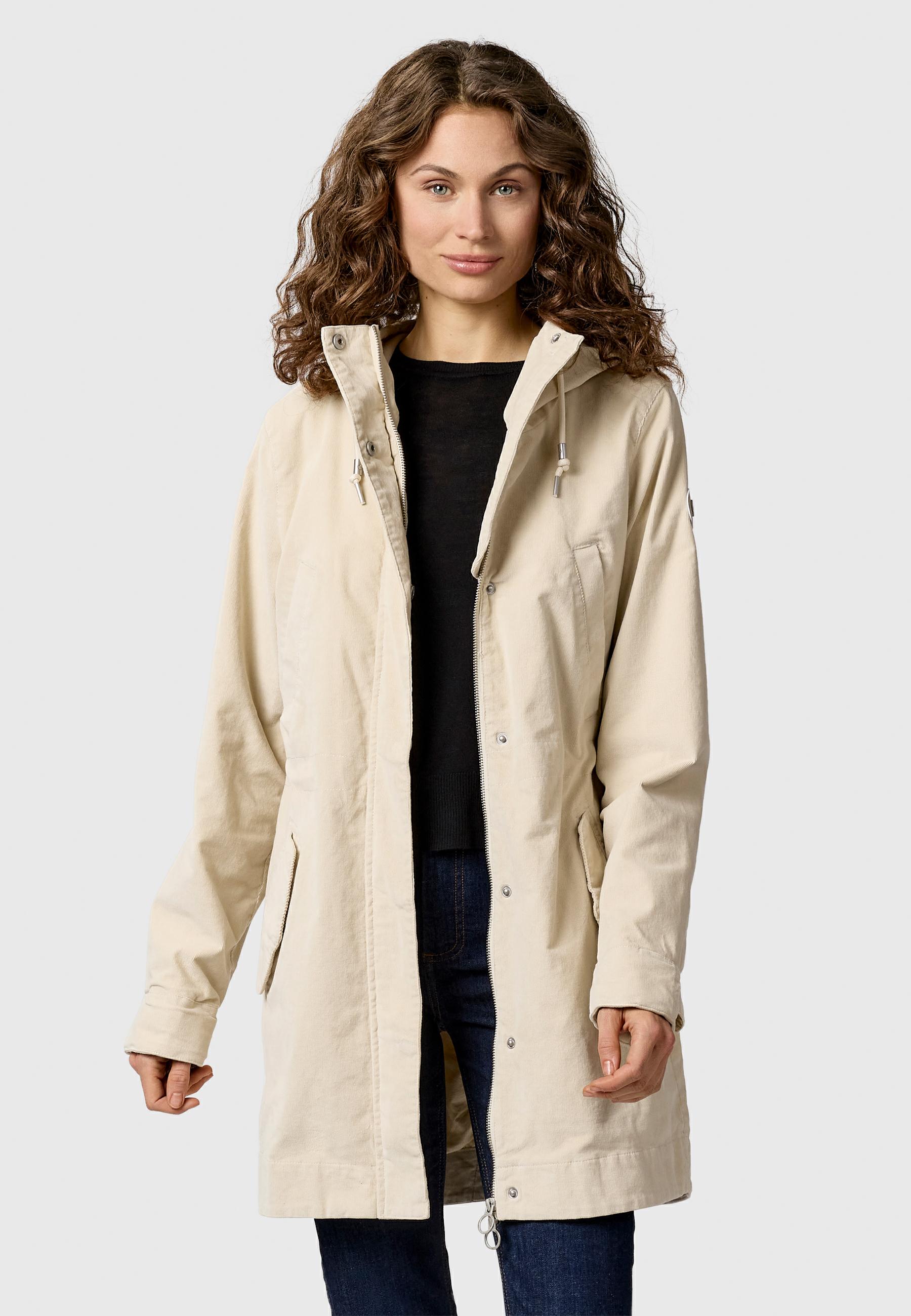 Leichter Kurzmantel mit Taillenzugband "Cannas Cordy YOUMODO" Ecru