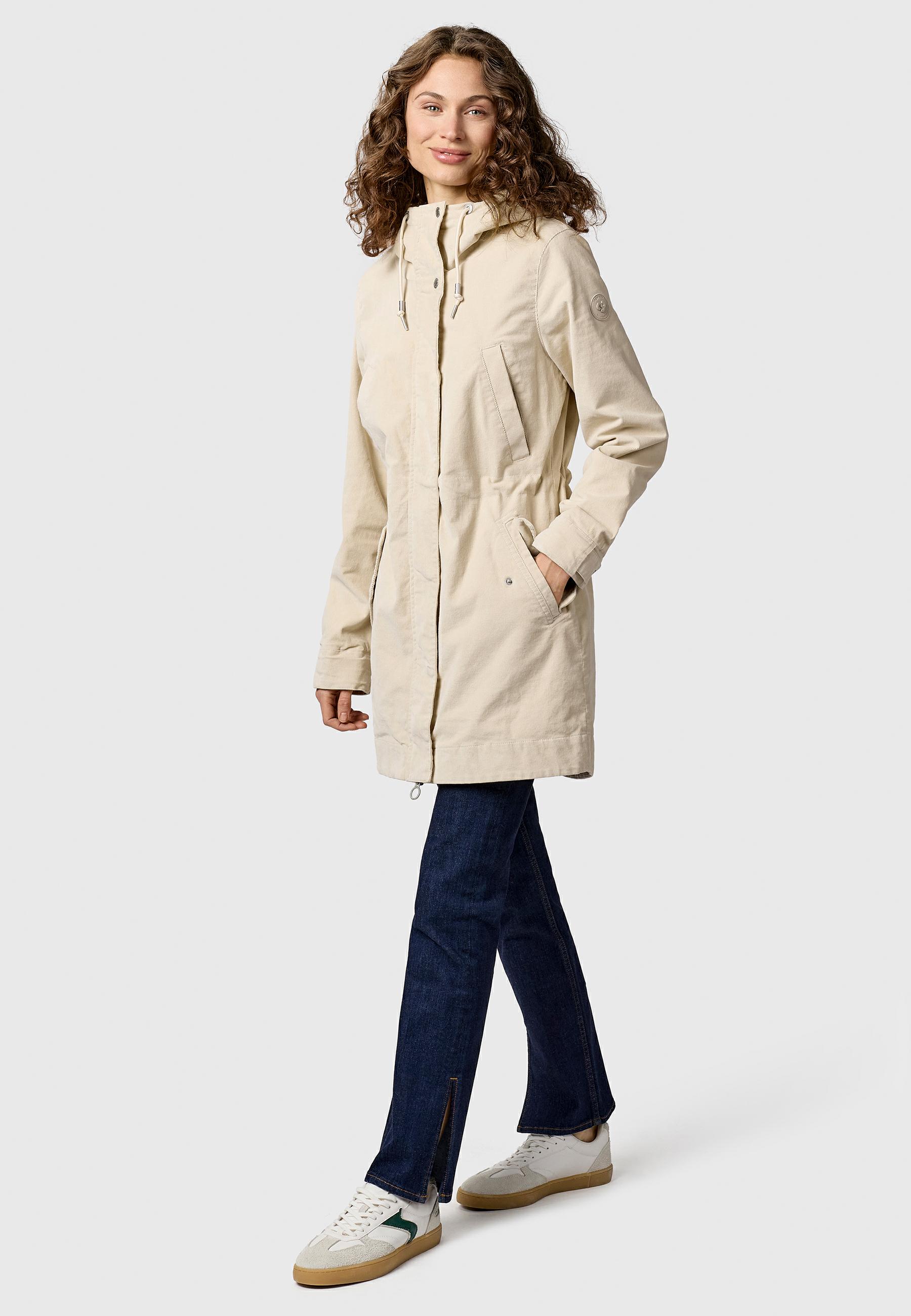 Leichter Kurzmantel mit Taillenzugband "Cannas Cordy YOUMODO" Ecru