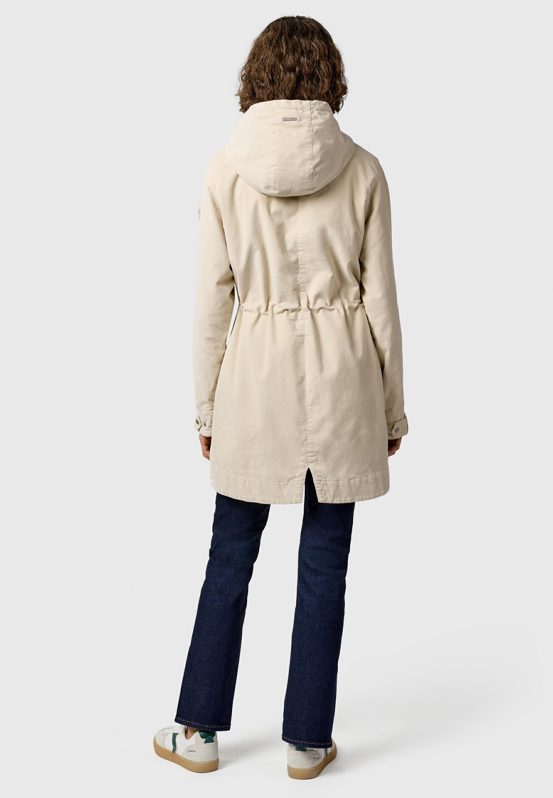 Leichter Kurzmantel mit Taillenzugband "Cannas Cordy YOUMODO" Ecru