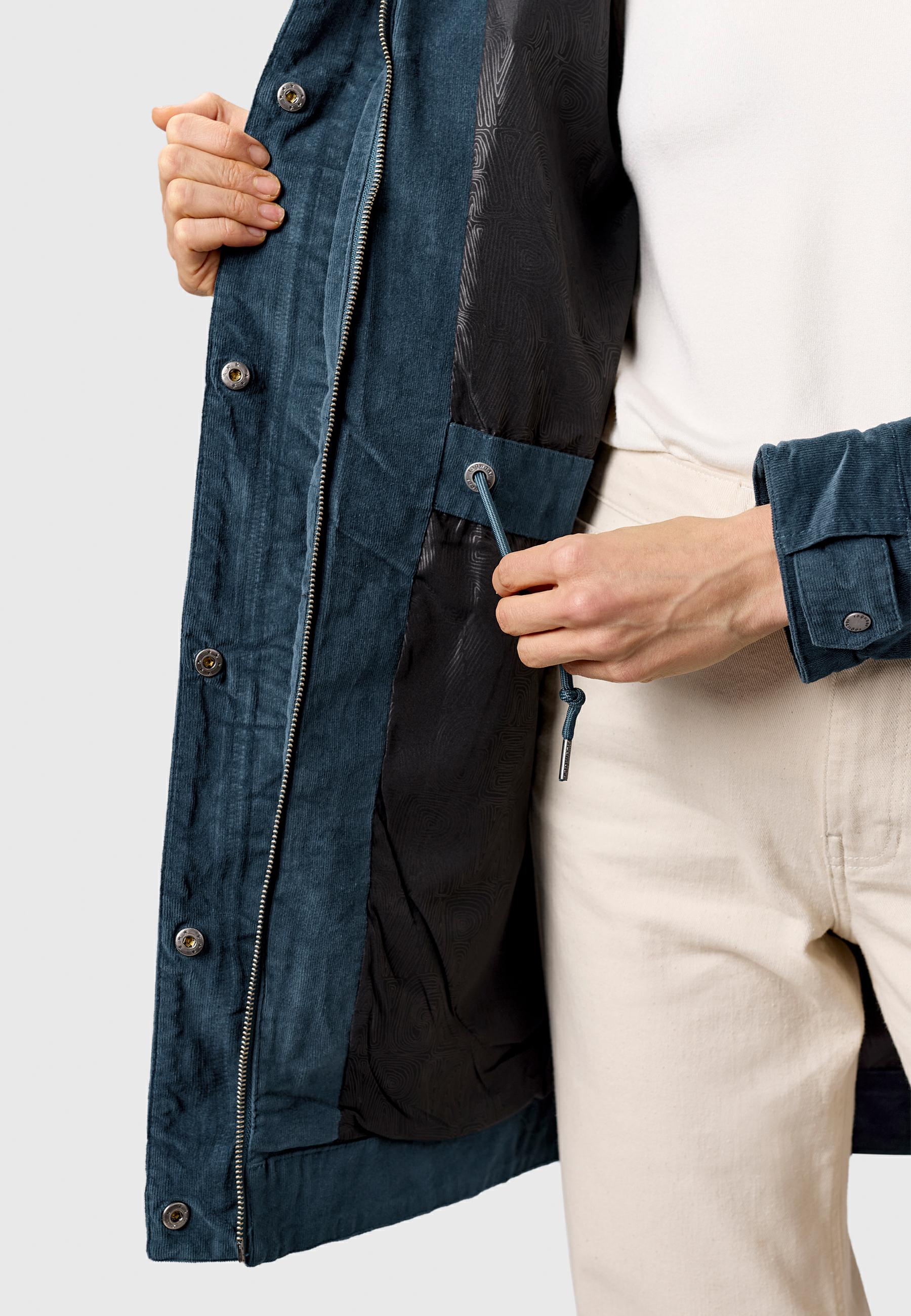 Leichter Kurzmantel mit Taillenzugband "Cannas Cordy YOUMODO" Petrol