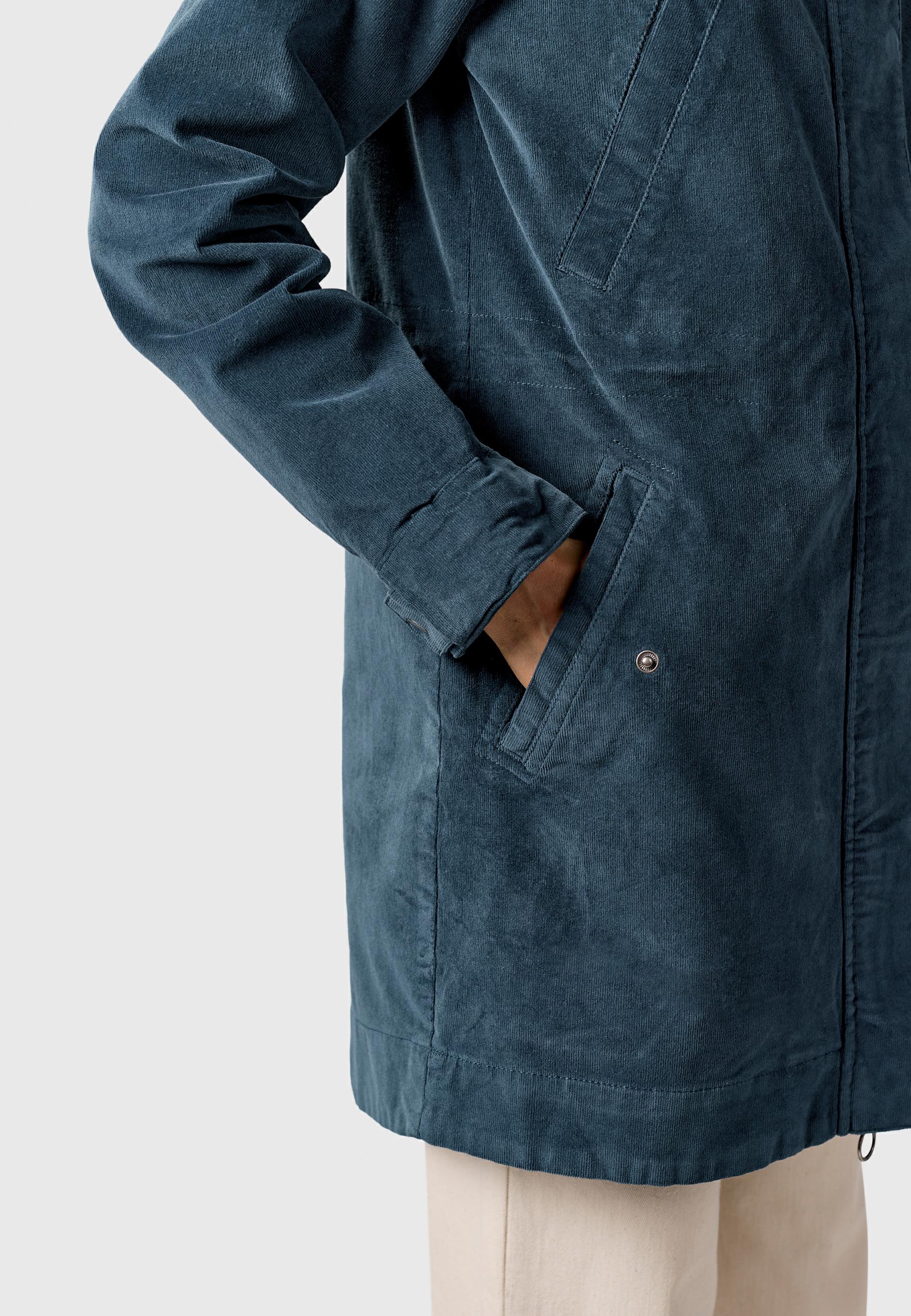 Leichter Kurzmantel mit Taillenzugband "Cannas Cordy YOUMODO" Petrol