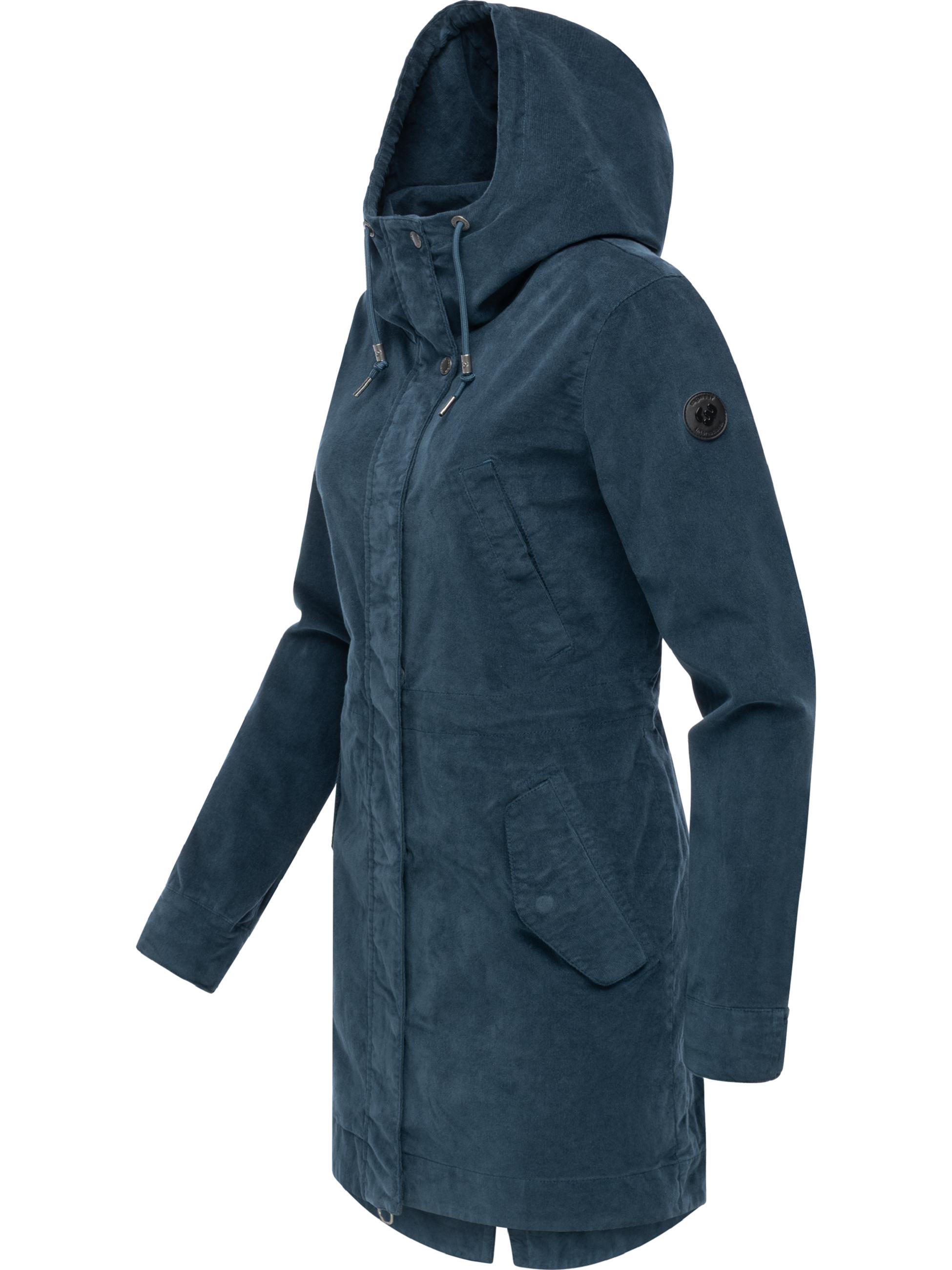 Leichter Kurzmantel mit Taillenzugband "Cannas Cordy YOUMODO" Petrol