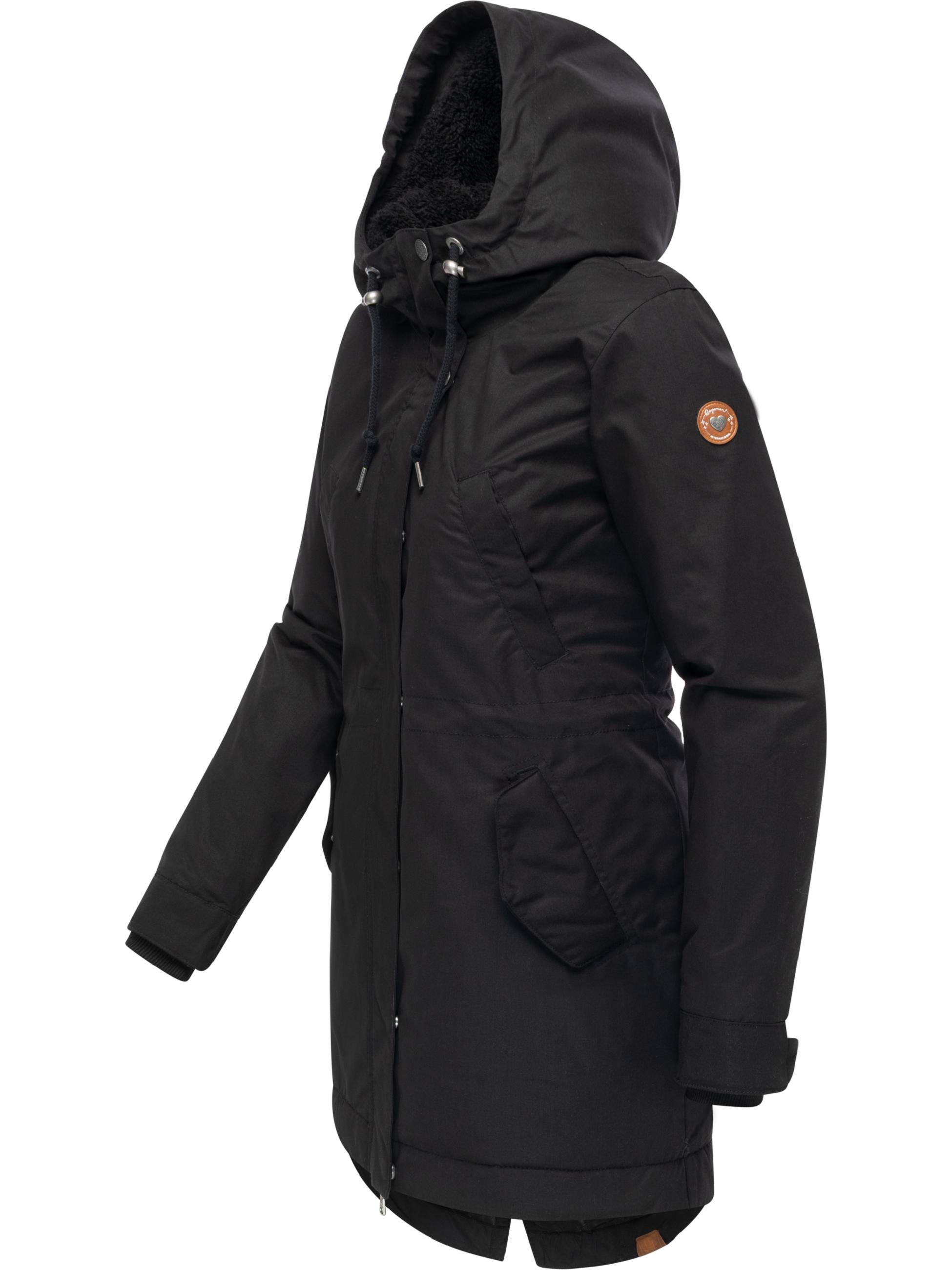 Winter Kurzmantel mit verstellbarer Kapuze "Cannas YOUMODO" Black