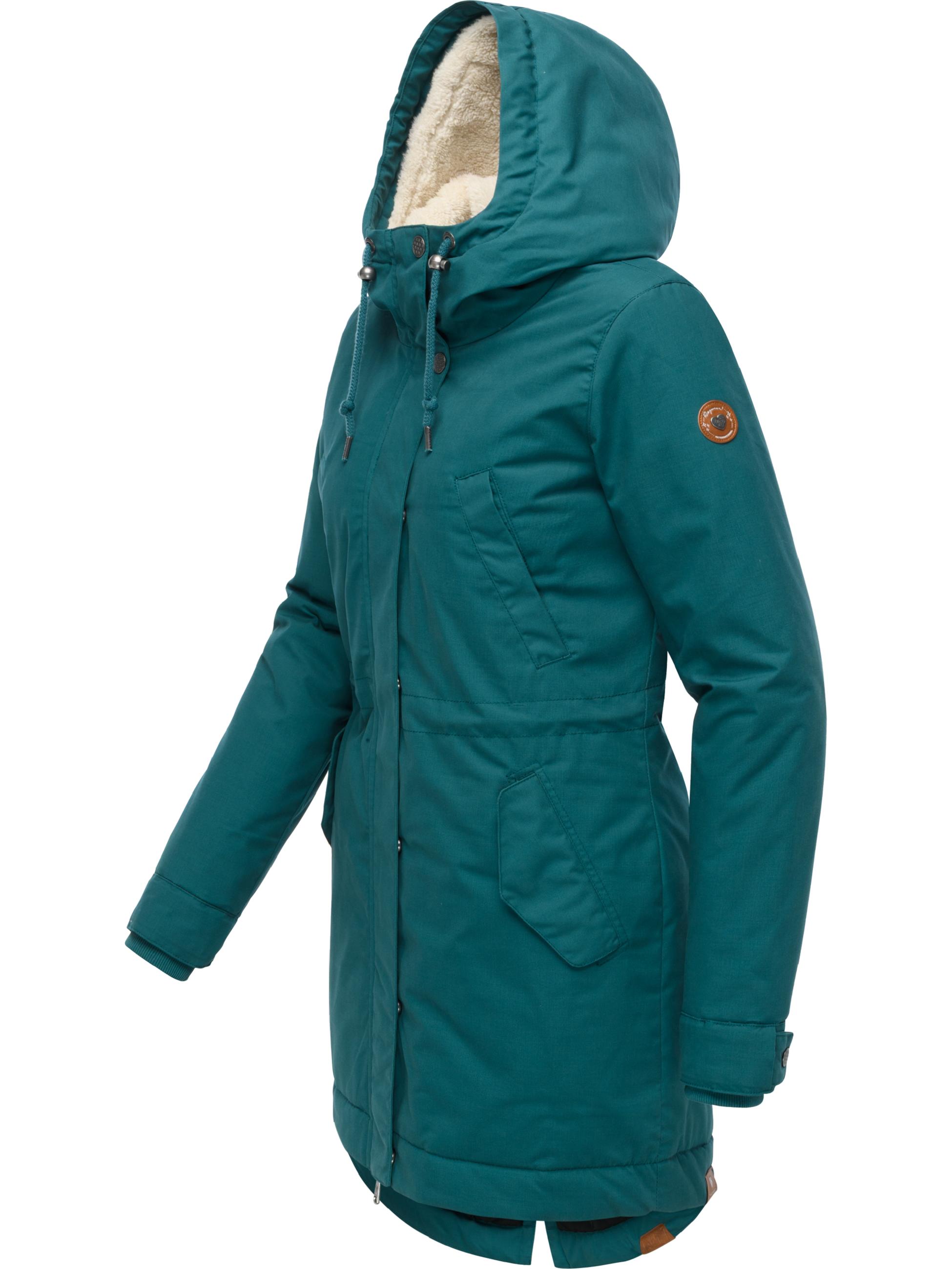 Winter Kurzmantel mit verstellbarer Kapuze "Cannas YOUMODO" Ocean Green