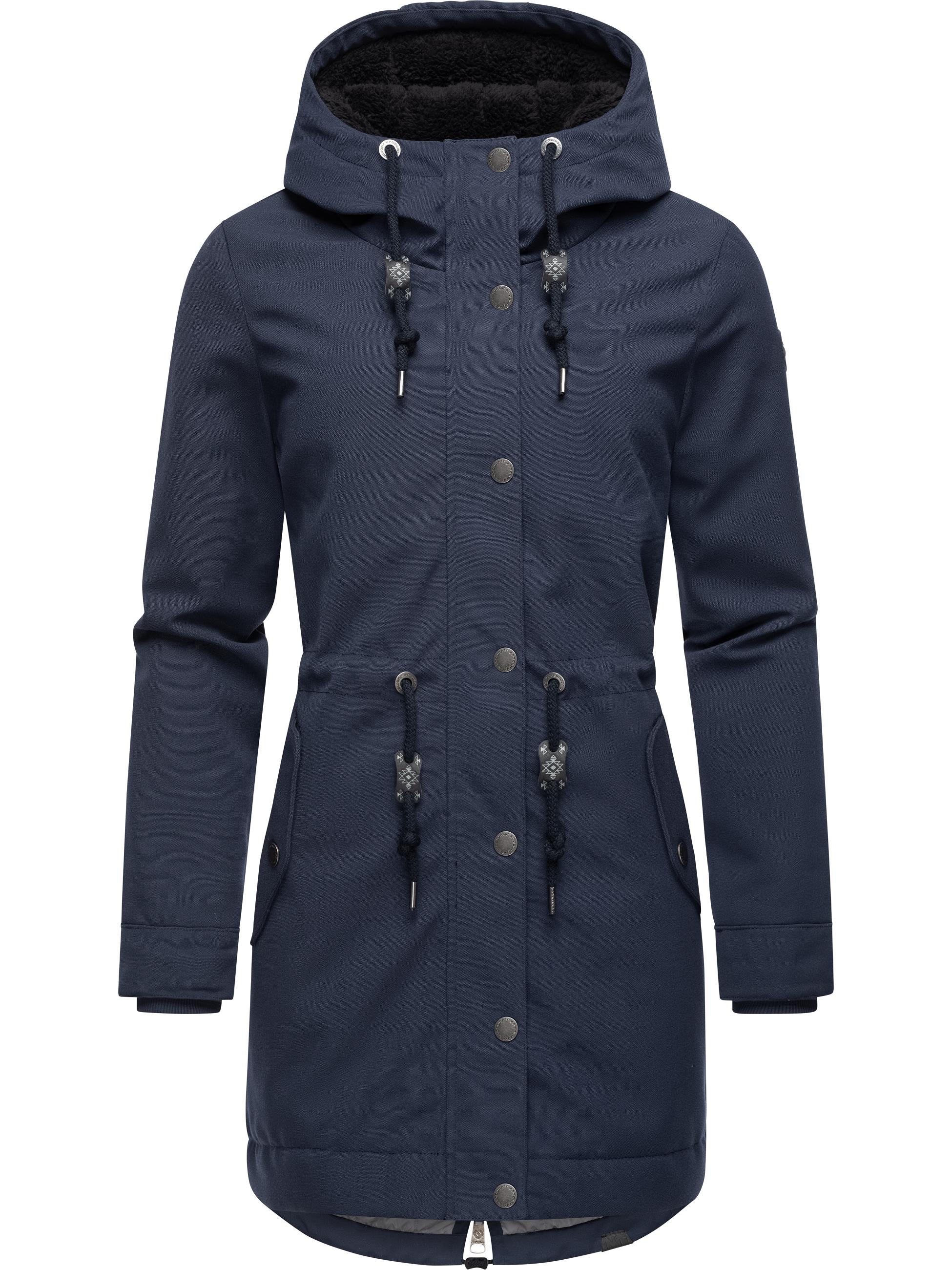 Wintermantel mit Kapuze "Canny Canvas" Navy