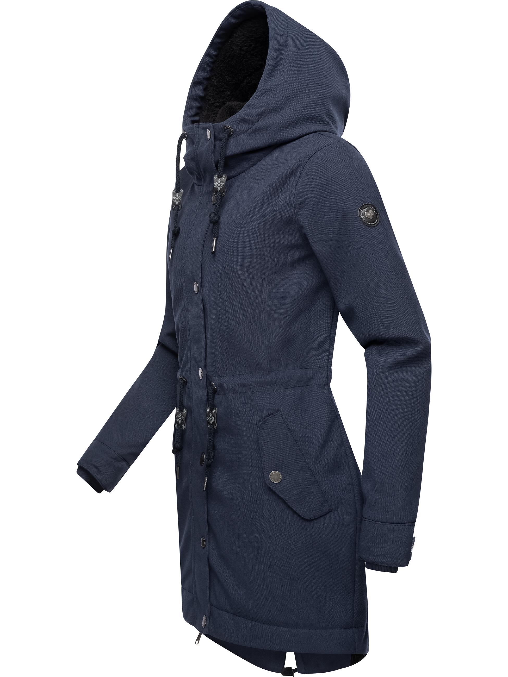 Wintermantel mit Kapuze "Canny Canvas" Navy