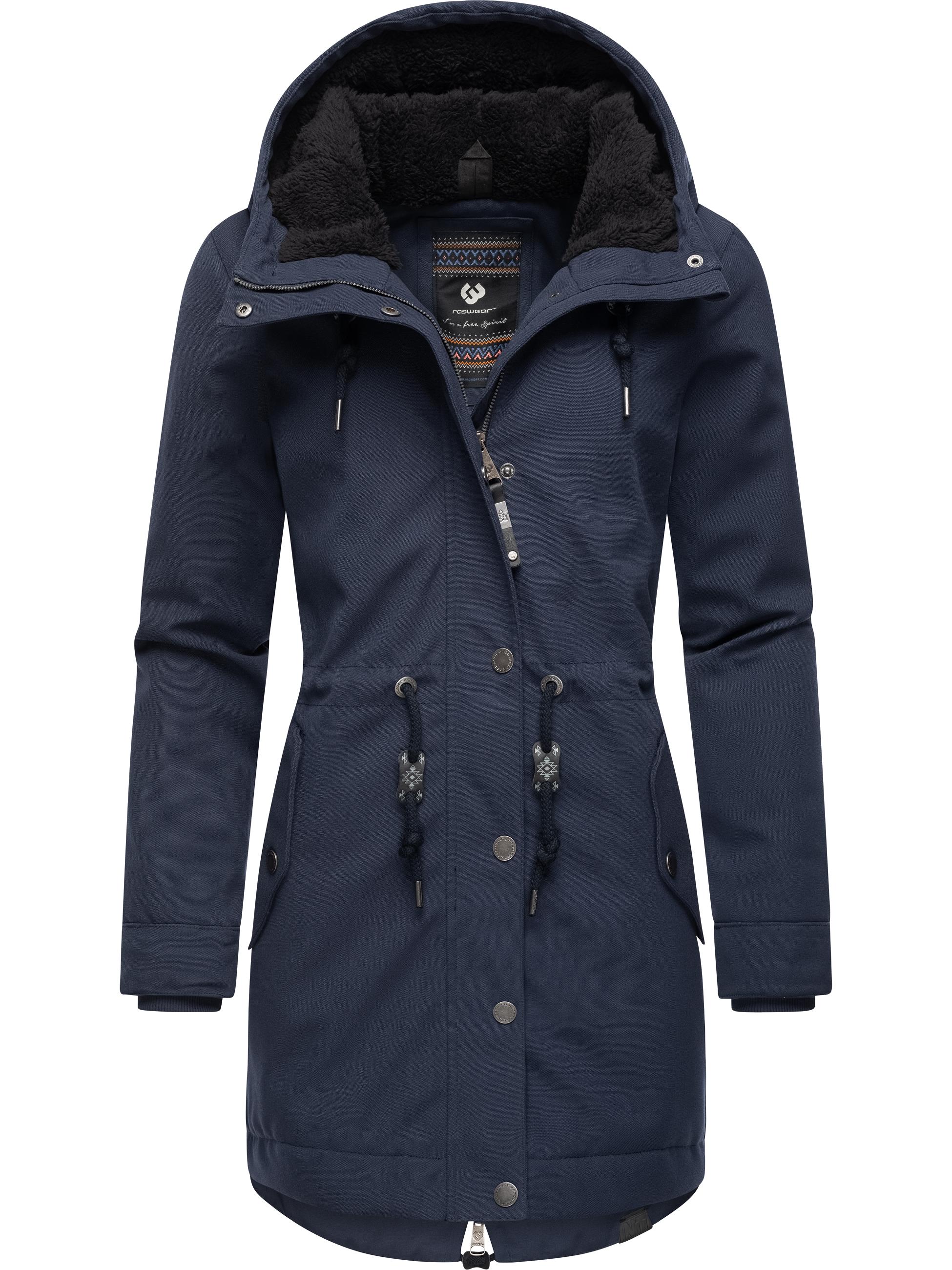 Wintermantel mit Kapuze "Canny Canvas" Navy