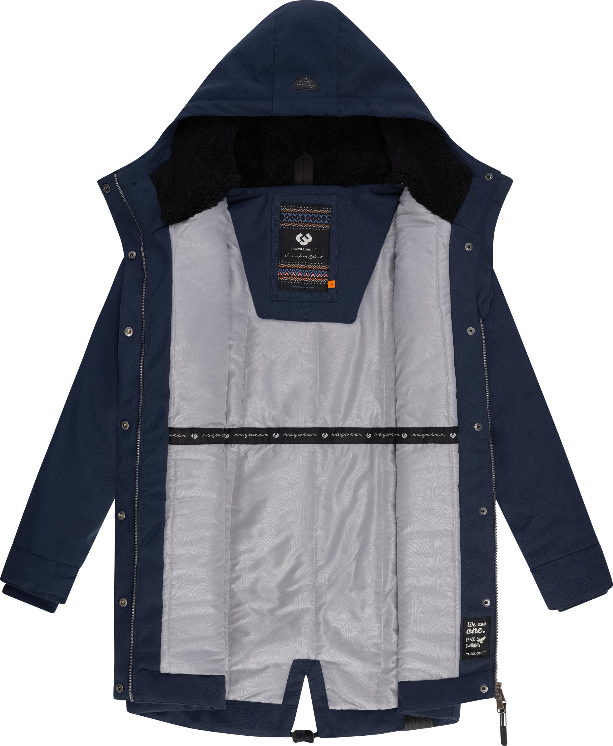 Wintermantel mit Kapuze "Canny Canvas" Navy