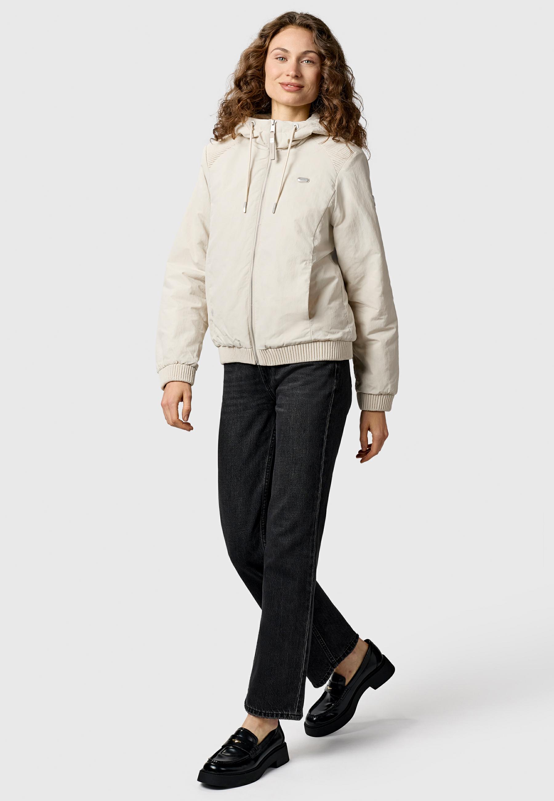 Warme Übergangsjacke mit verstellbarer Kapuze "Chinta Warm YOUMODO" Ecru