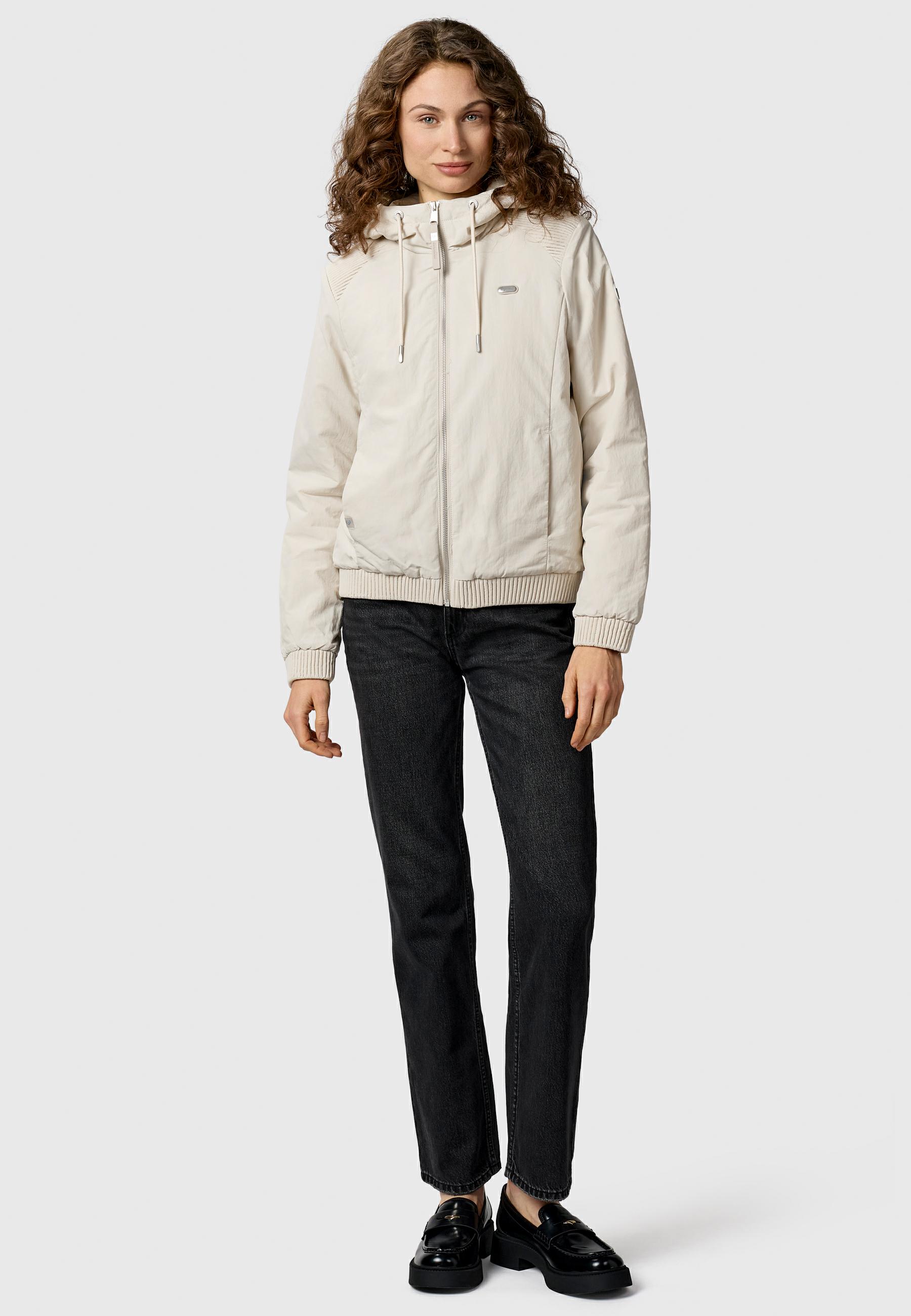 Warme Übergangsjacke mit verstellbarer Kapuze "Chinta Warm YOUMODO" Ecru