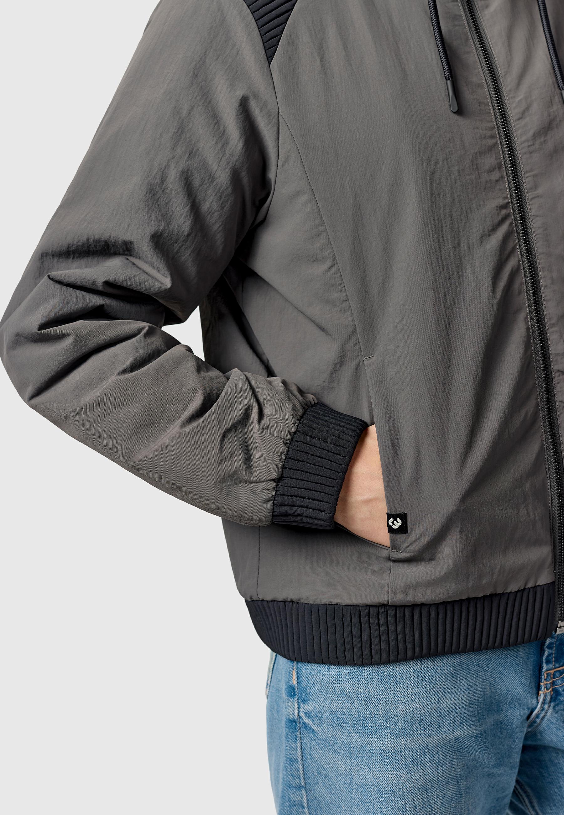 Warme Übergangsjacke mit verstellbarer Kapuze "Chinta Warm YOUMODO" Stone Grey