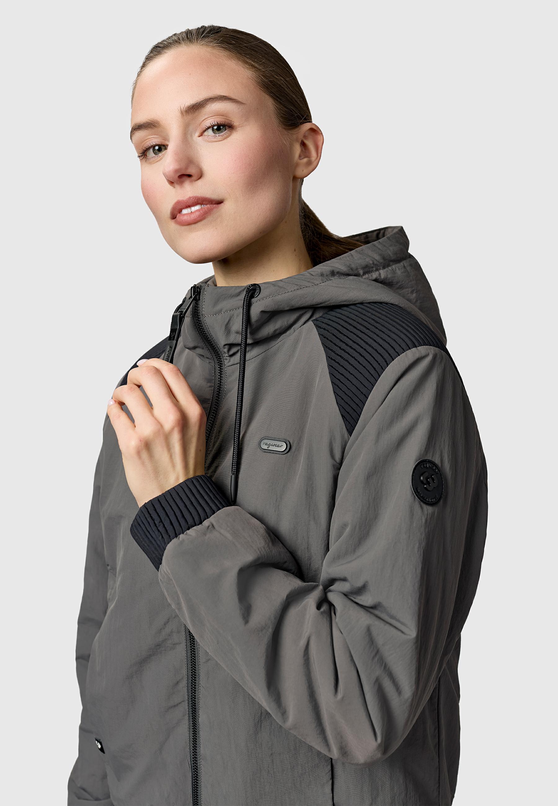 Warme Übergangsjacke mit verstellbarer Kapuze "Chinta Warm YOUMODO" Stone Grey