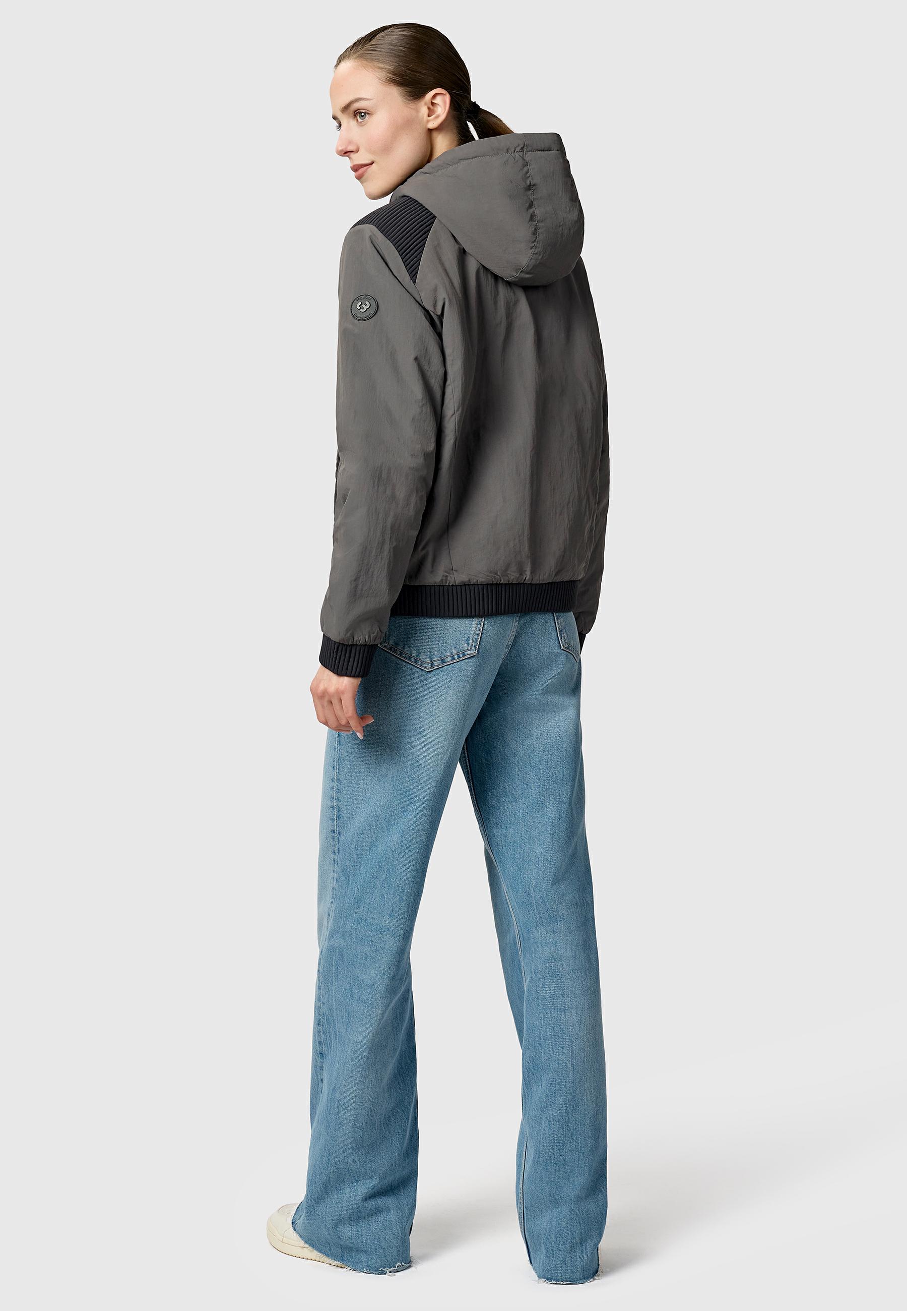 Warme Übergangsjacke mit verstellbarer Kapuze "Chinta Warm YOUMODO" Stone Grey