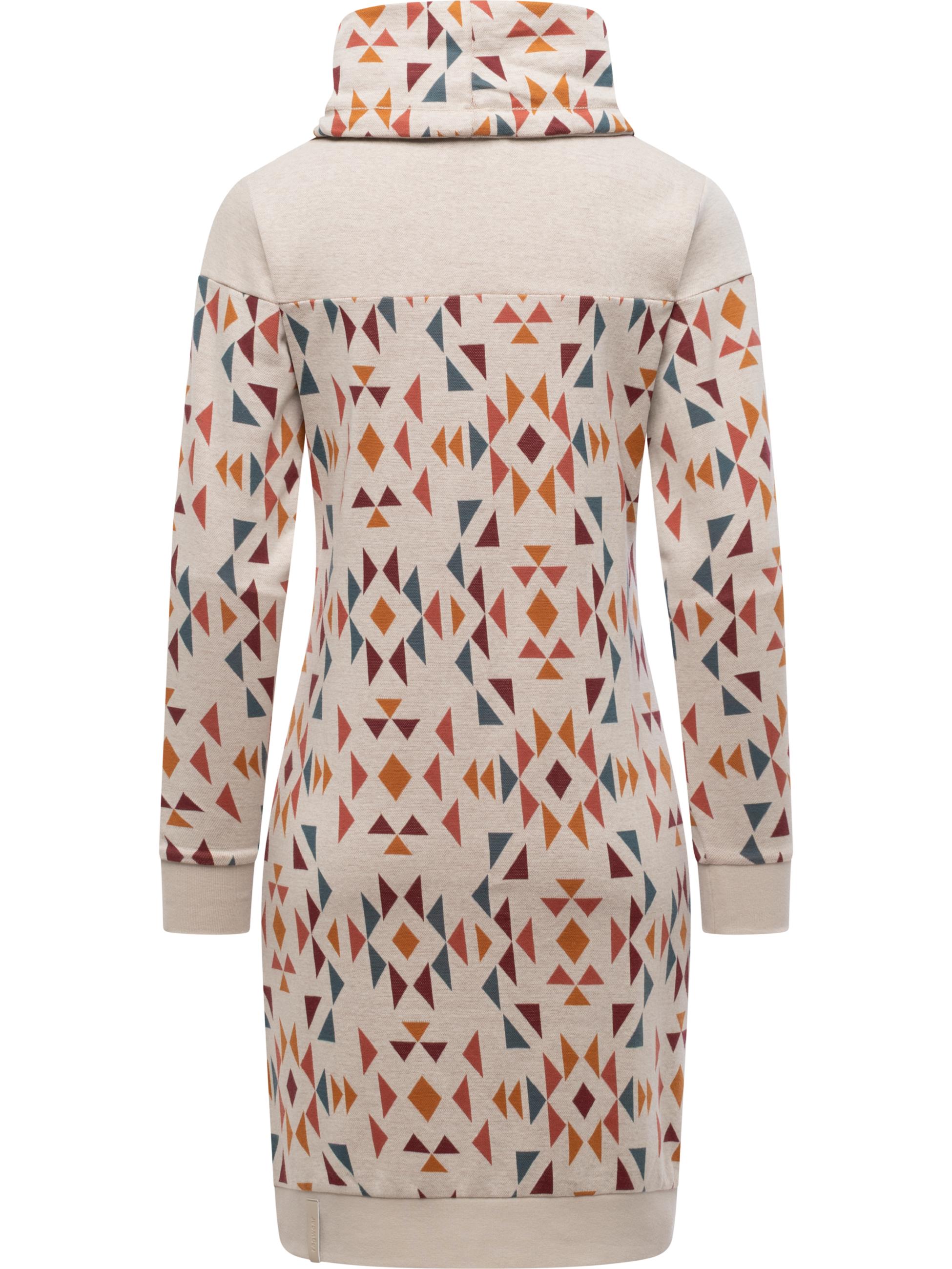 Jersey Kleid mit Schlauchkragen "Chlloe Aztec YOUMODO" Ecru