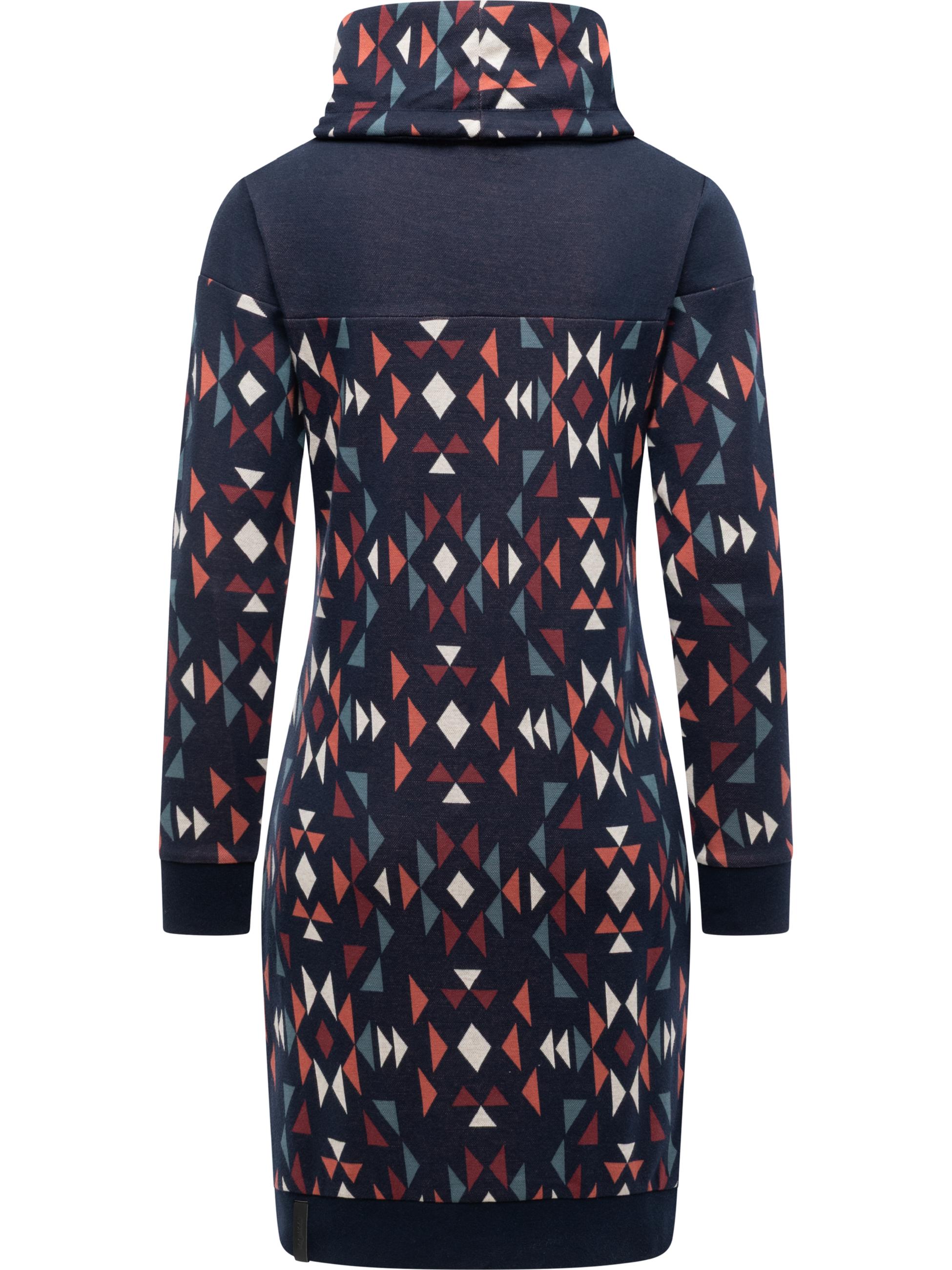 Jersey Kleid mit Schlauchkragen "Chlloe Aztec YOUMODO" Navy