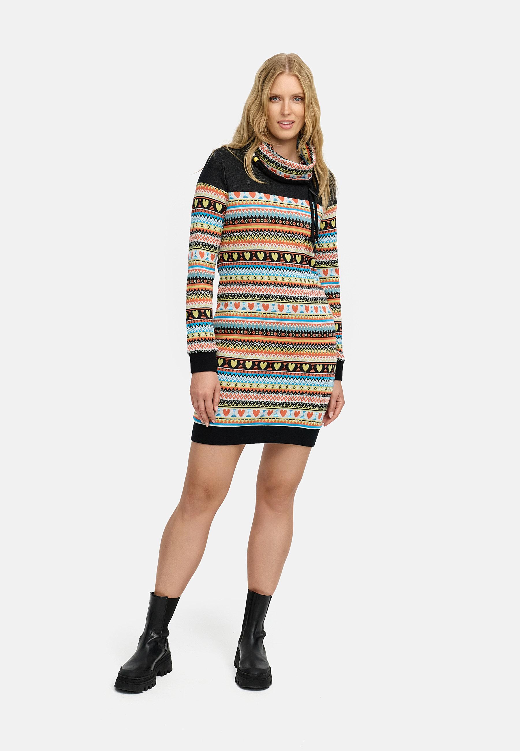 Jersey Kleid mit Schlauchkragen "Chlloe Jacquard YOUMODO" Multi Combo