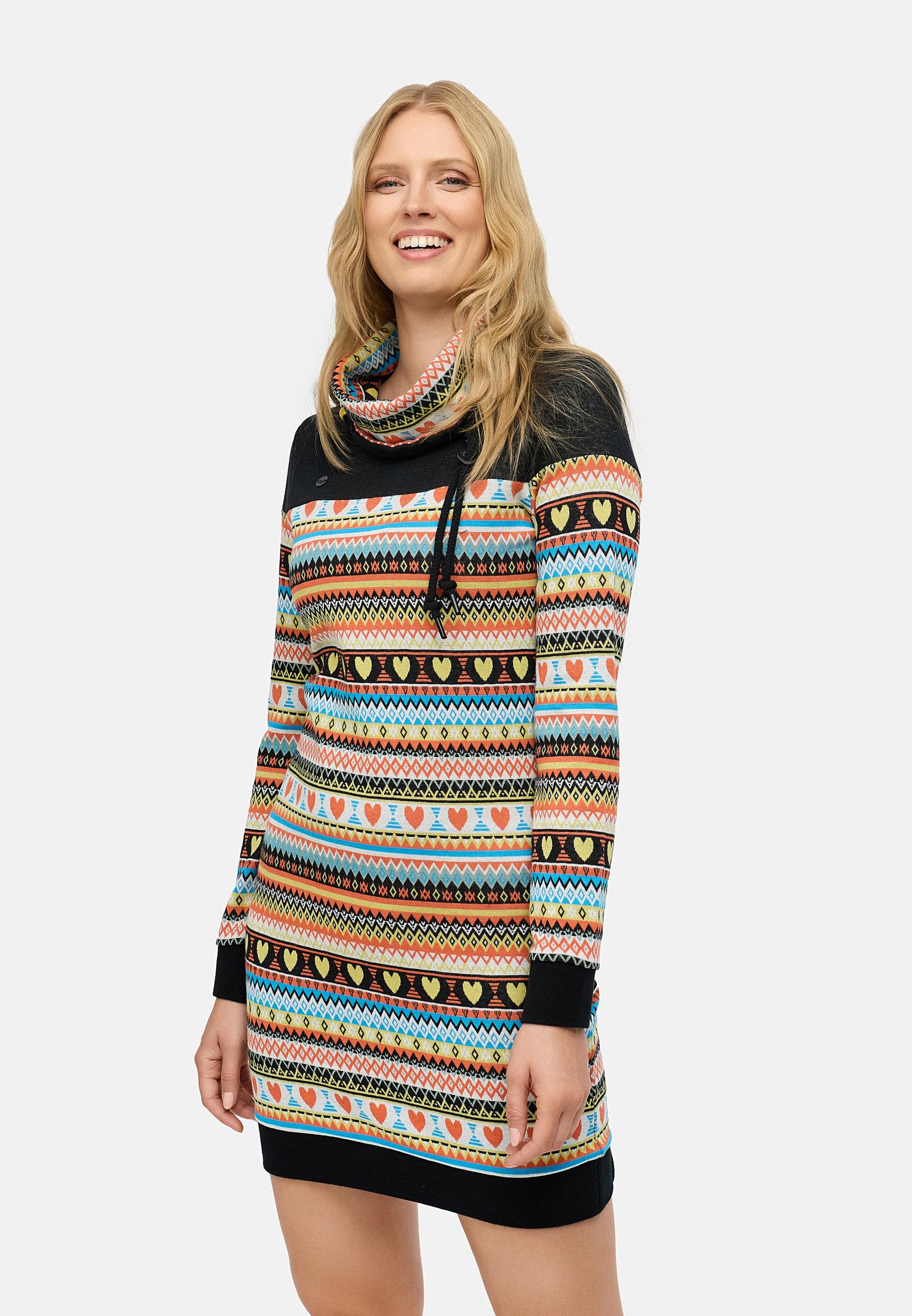 Jersey Kleid mit Schlauchkragen "Chlloe Jacquard YOUMODO" Multi Combo