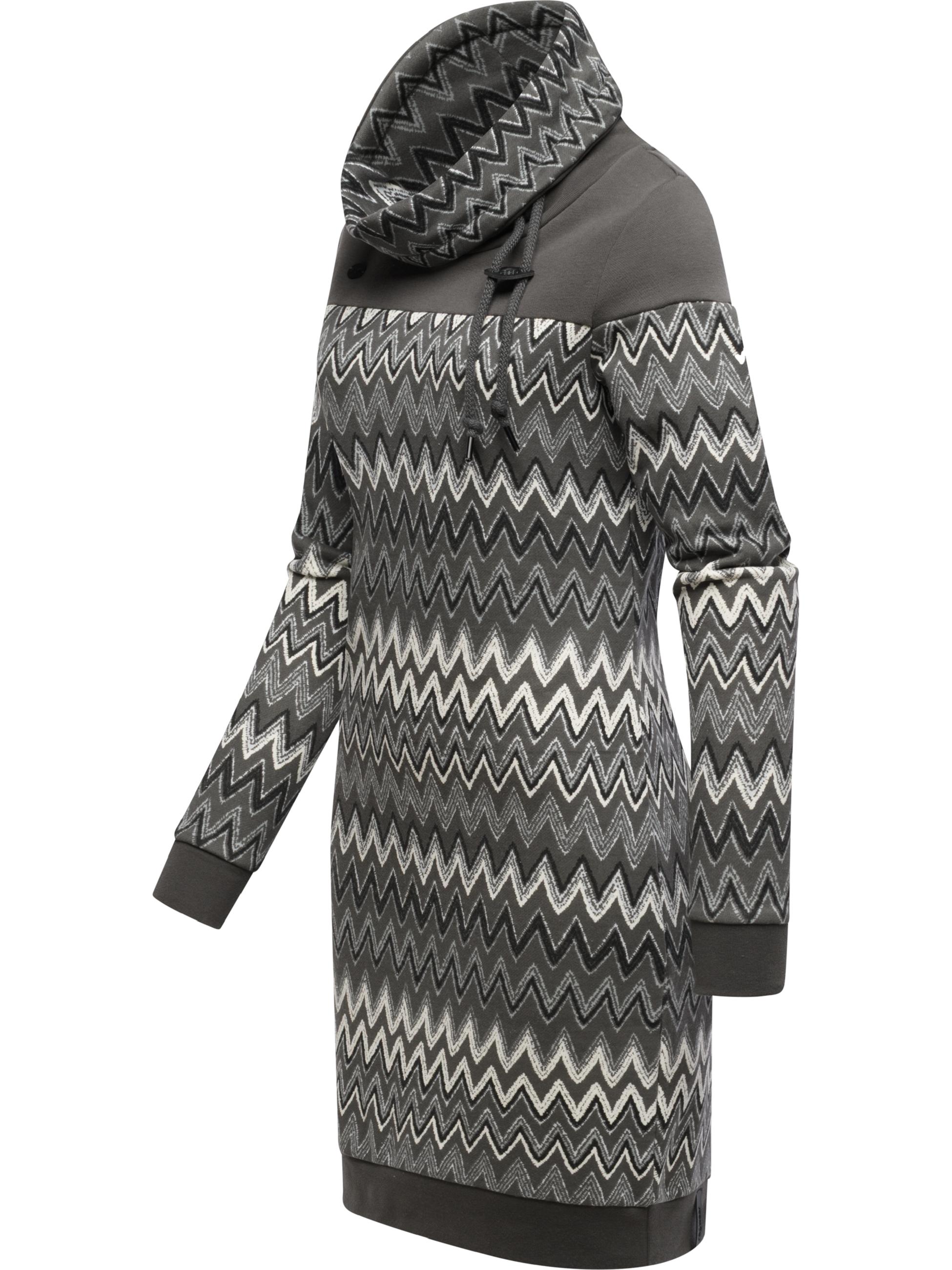 Jersey Kleid mit Schlauchkragen "Chlloe Zig Zag YOUMODO" Grey