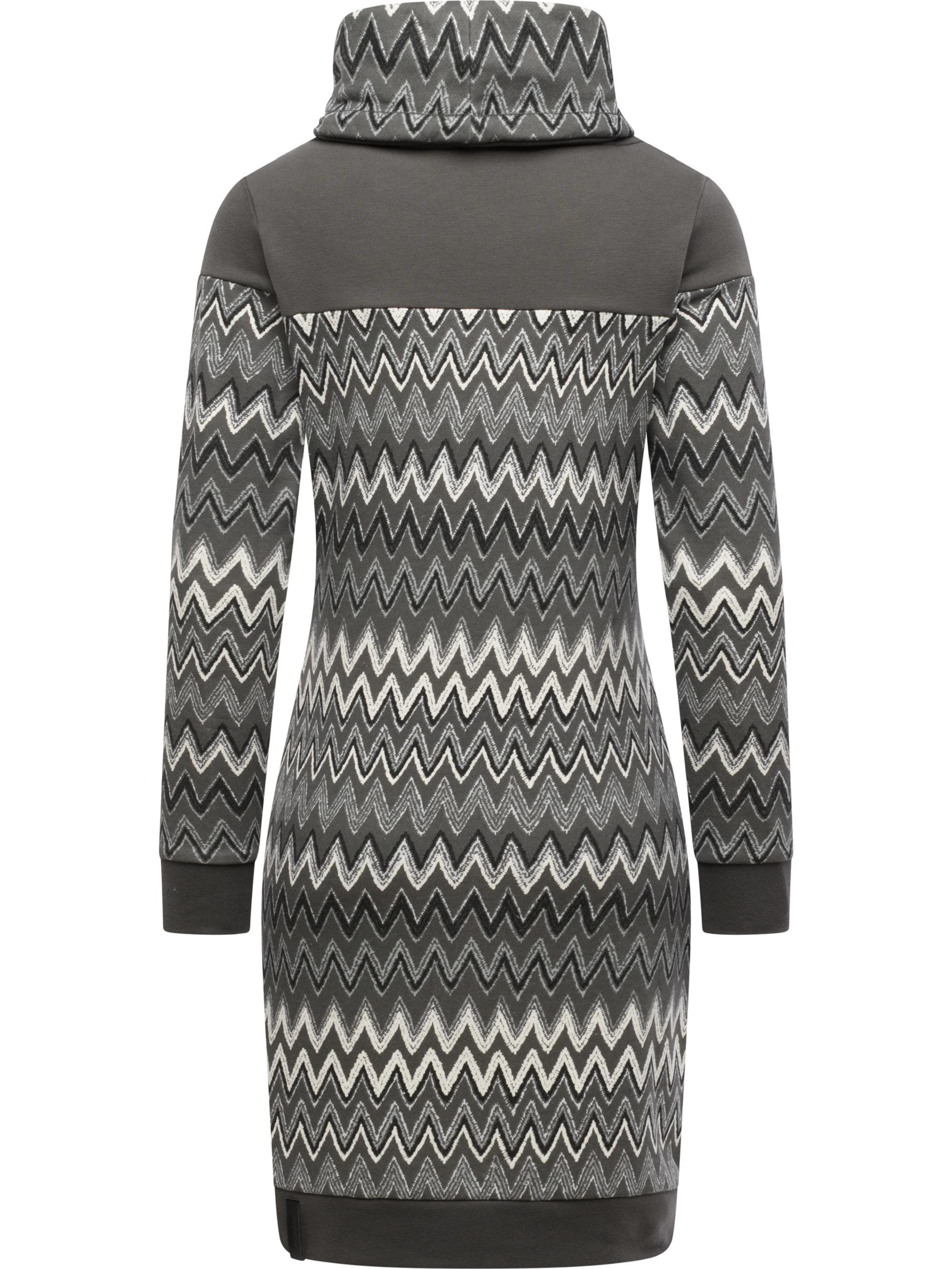 Jersey Kleid mit Schlauchkragen "Chlloe Zig Zag YOUMODO" Grey