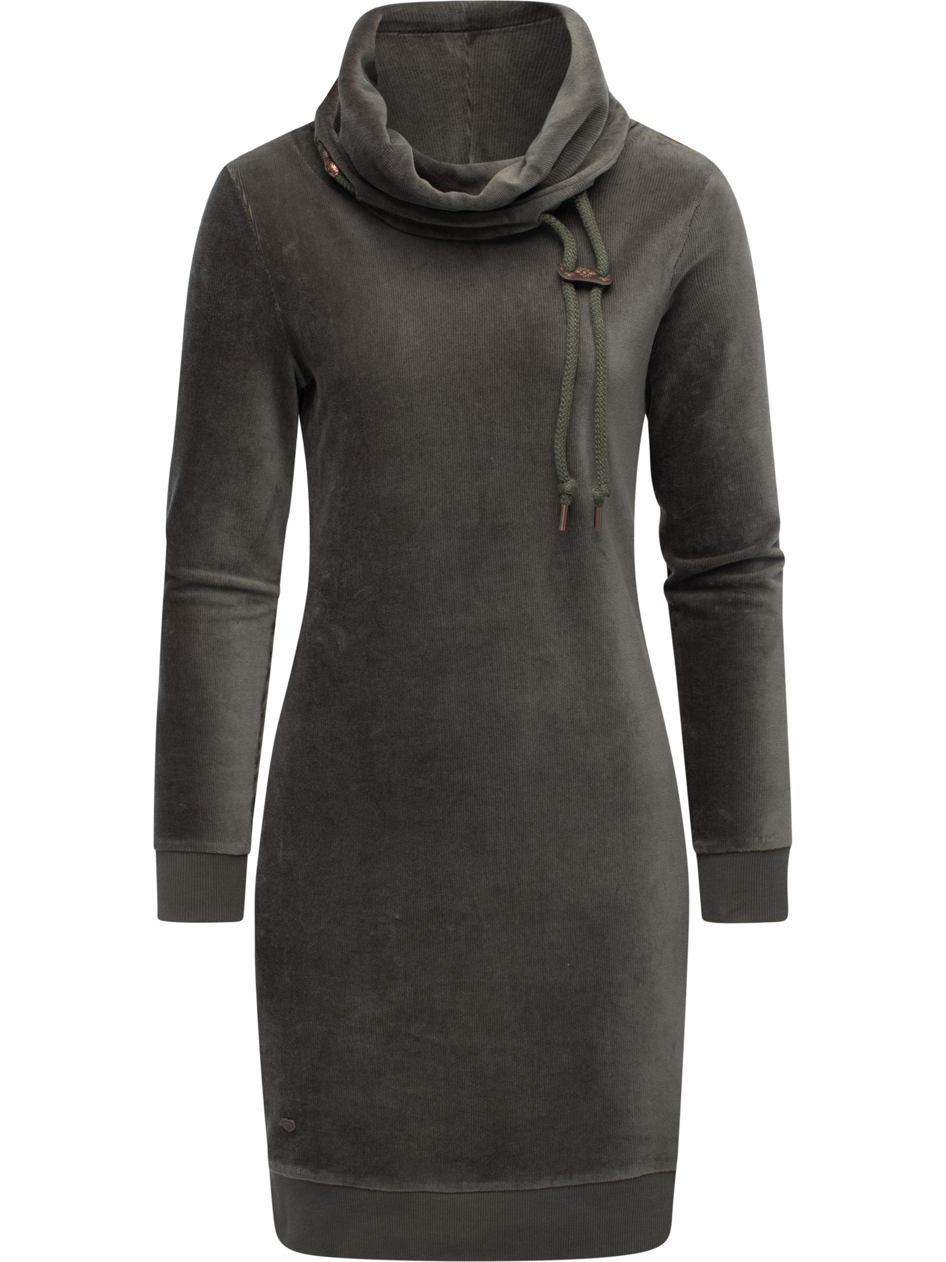 Warmes Winterkleid in Samtoptik "Chloe Velvet" Dark Olive25
