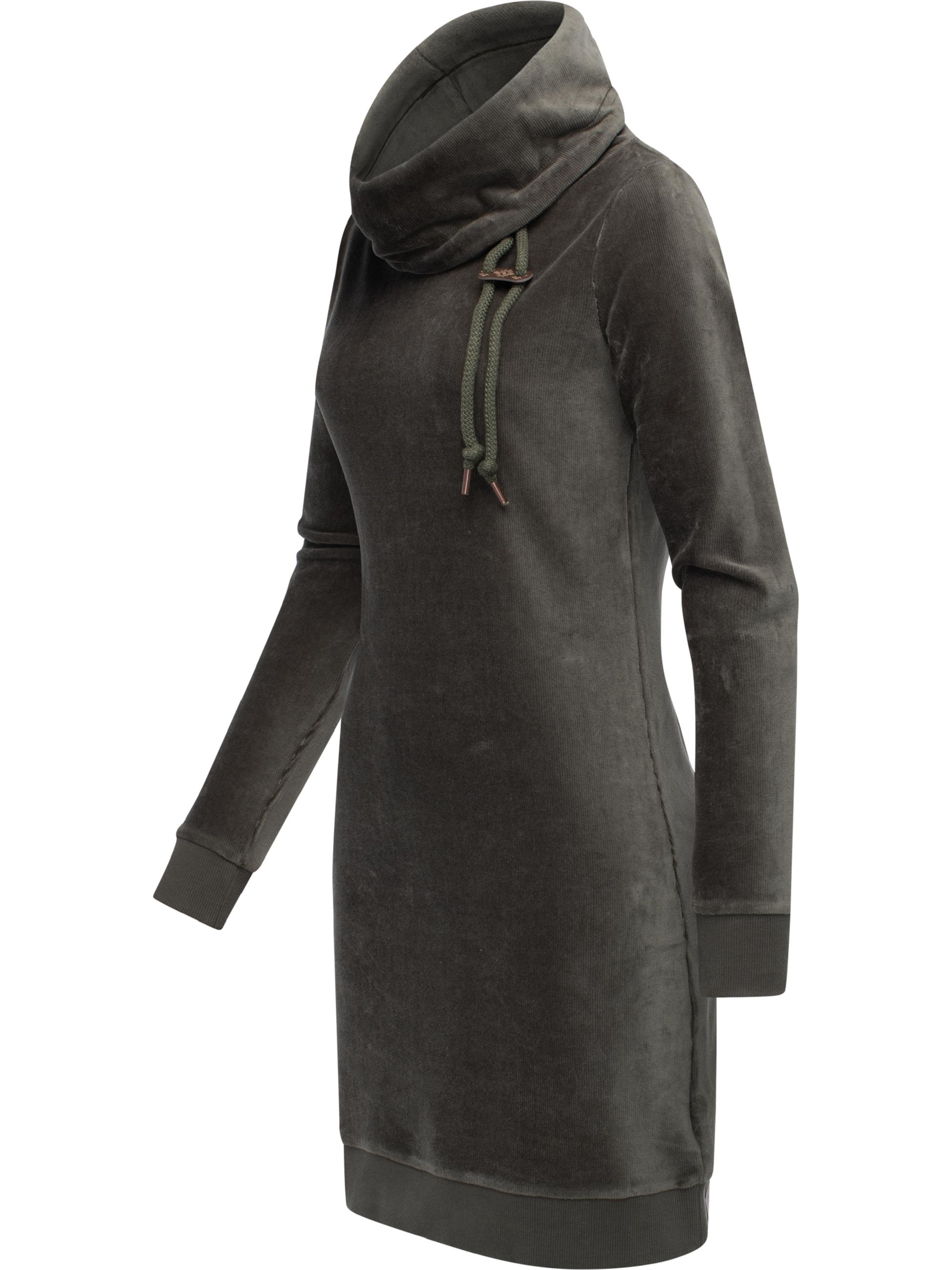 Warmes Winterkleid in Samtoptik "Chloe Velvet" Dark Olive25