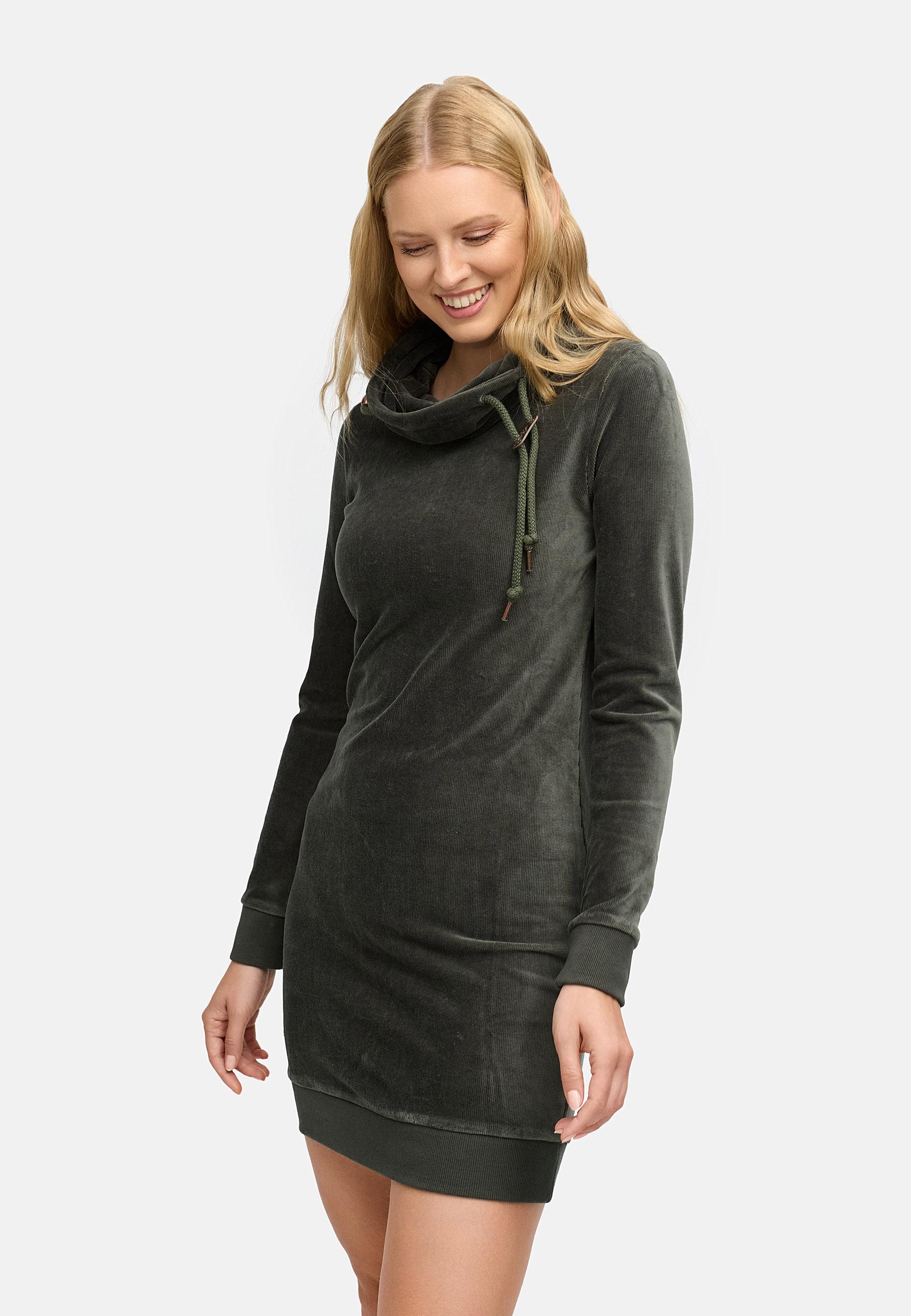 Warmes Winterkleid in Samtoptik "Chloe Velvet" Dark Olive25