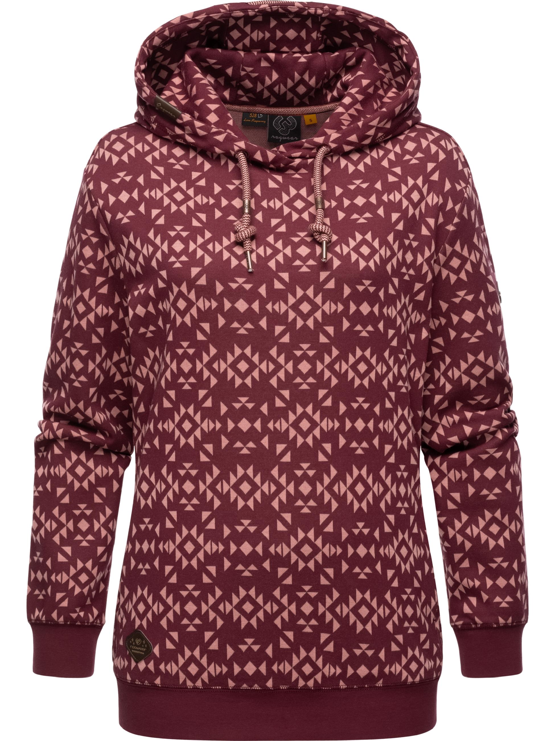 Hoodie mit Printmuster 'Cinda' Wine Red