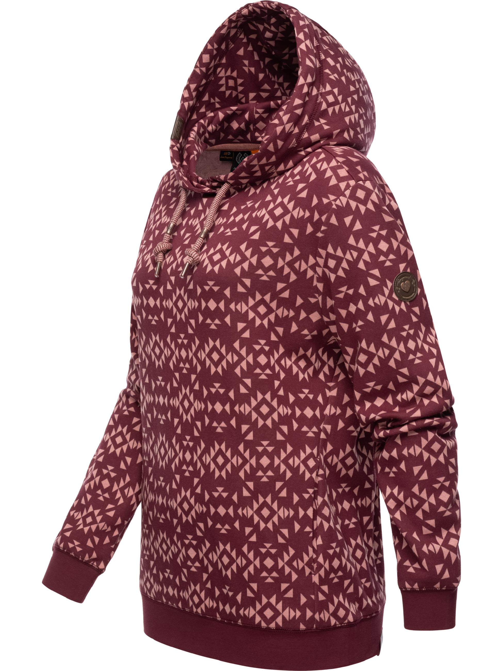 Hoodie mit Printmuster 'Cinda' Wine Red