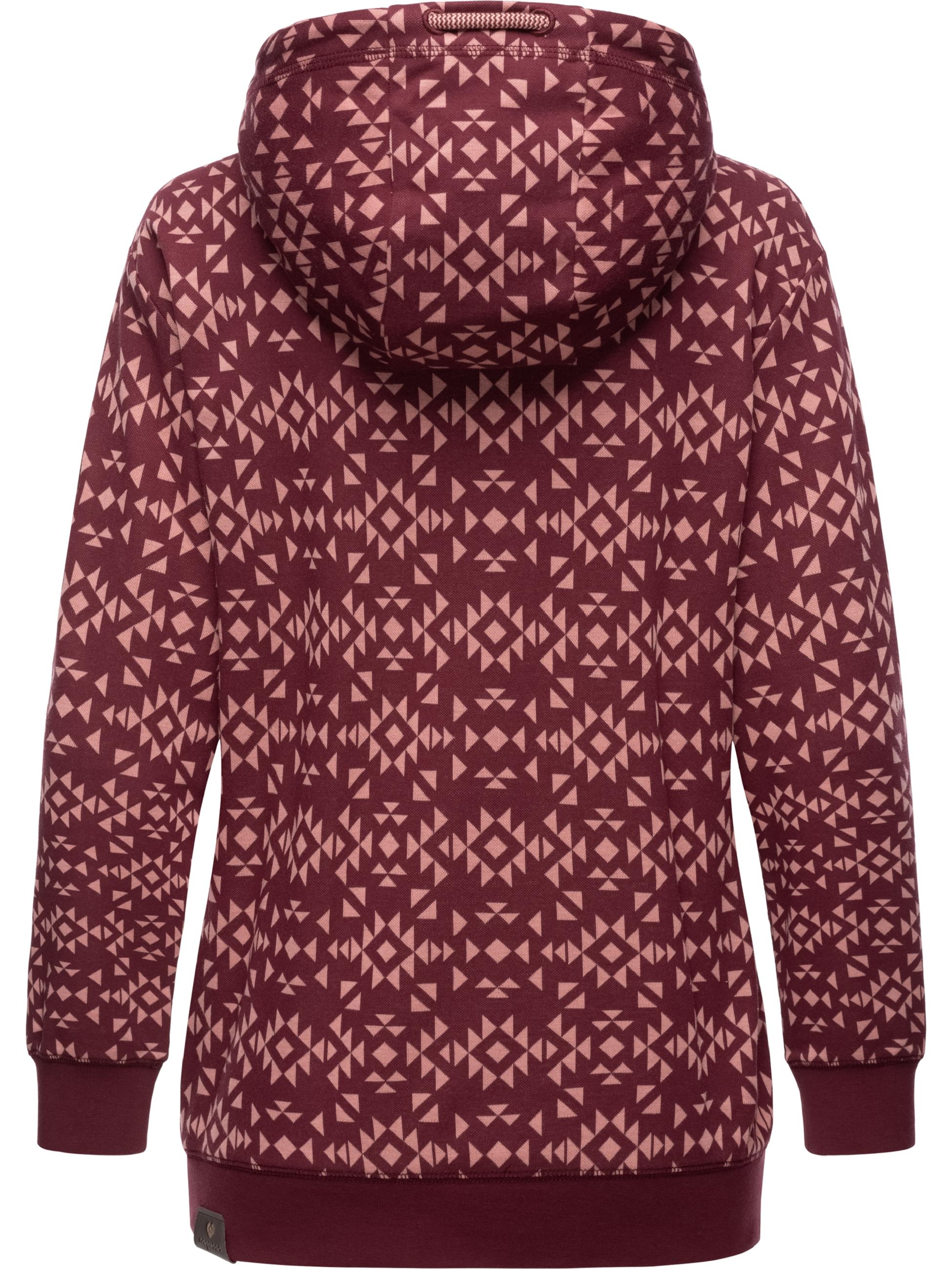 Hoodie mit Printmuster 'Cinda' Wine Red