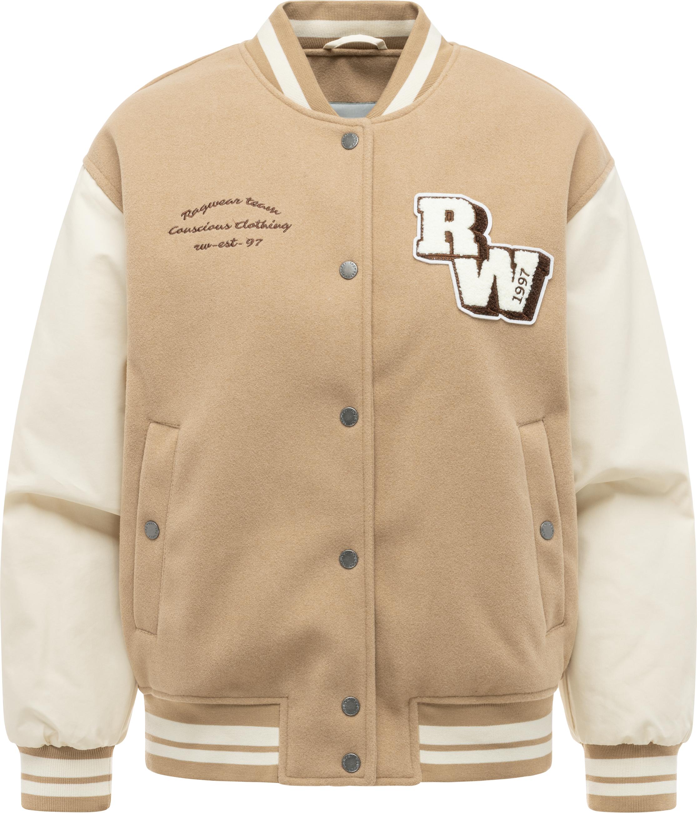 Collegejacke mit weich aufgerautem Obermaterial "Clubie Y" Sand