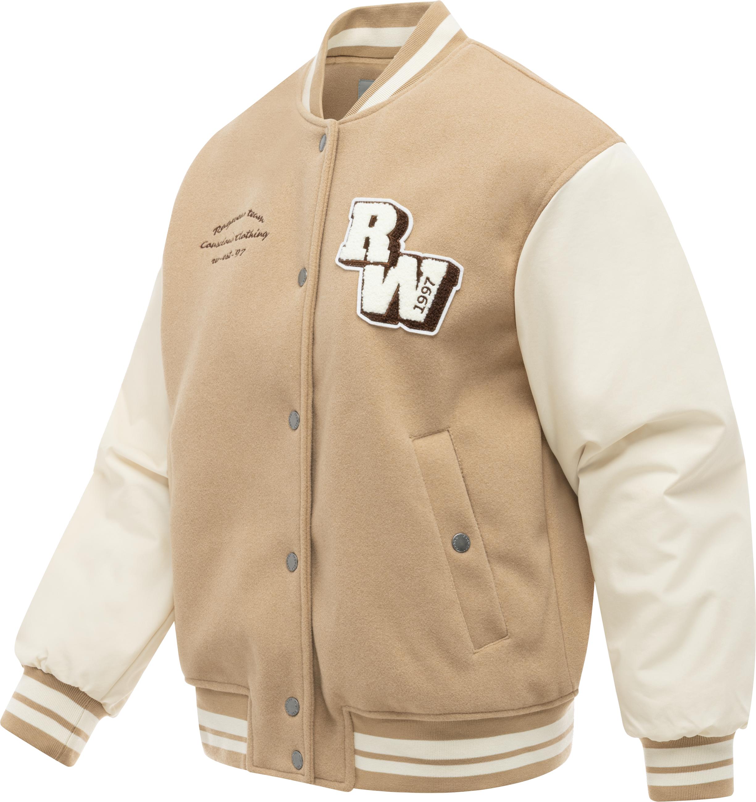 Collegejacke mit weich aufgerautem Obermaterial "Clubie Y" Sand