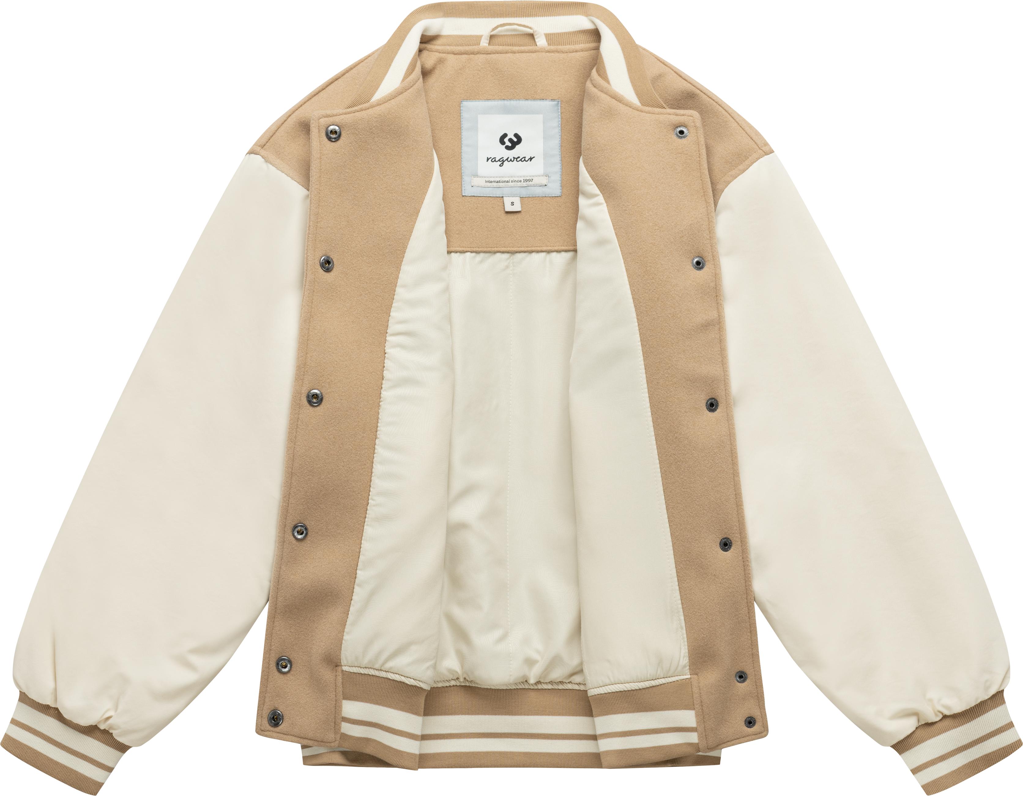 Collegejacke mit weich aufgerautem Obermaterial "Clubie Y" Sand