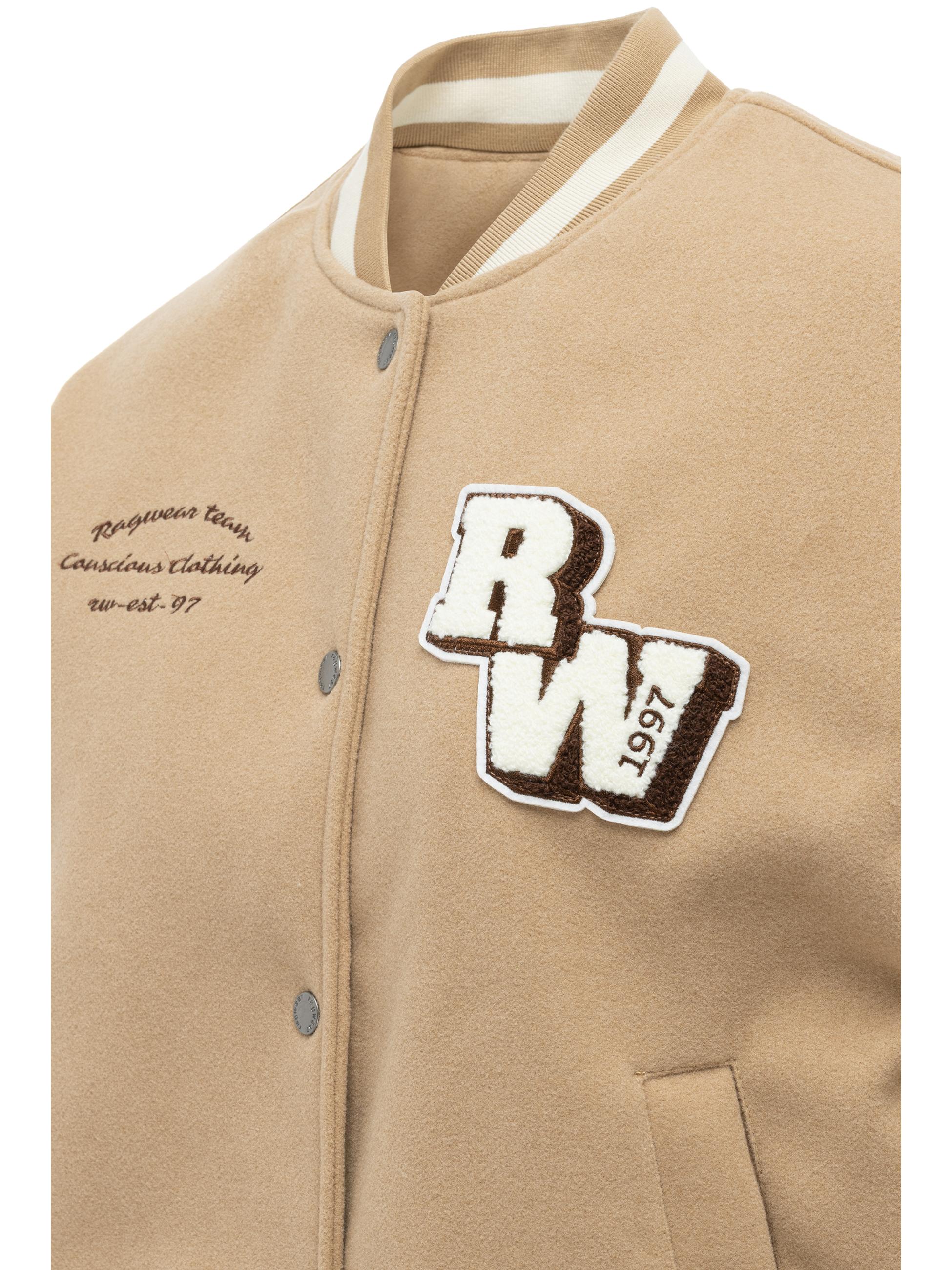 Collegejacke mit weich aufgerautem Obermaterial "Clubie Y" Sand