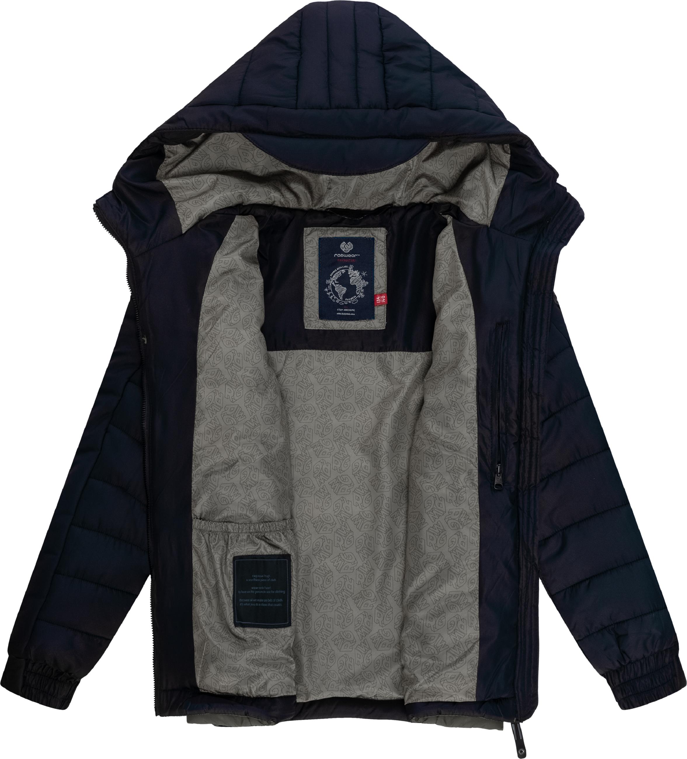 Winter Steppjacke mit Kapuze "Coolio Blocks" Navy