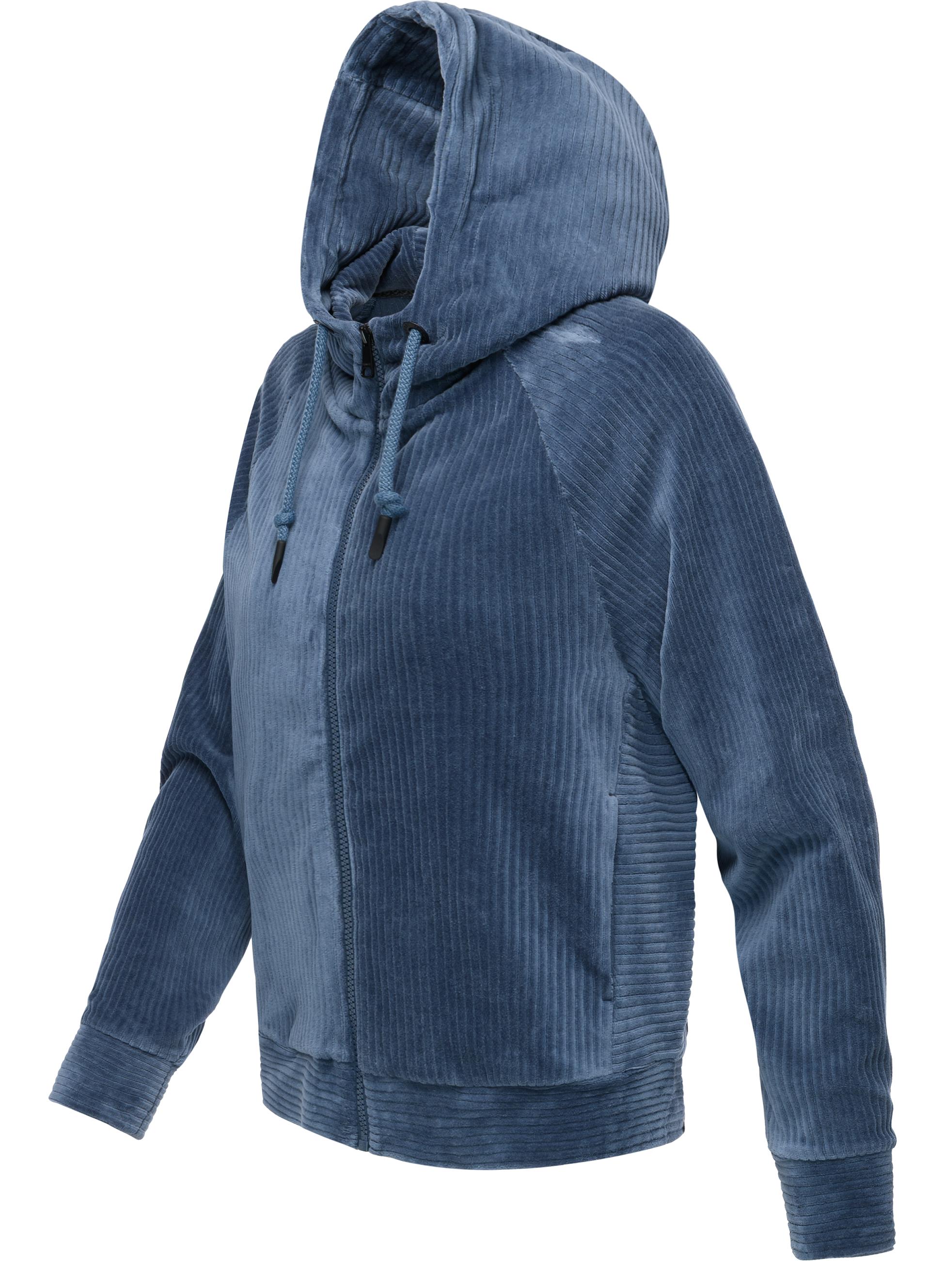 Sweatjacke aus weichem Kord "Corduly Cordy" Indigo Blue