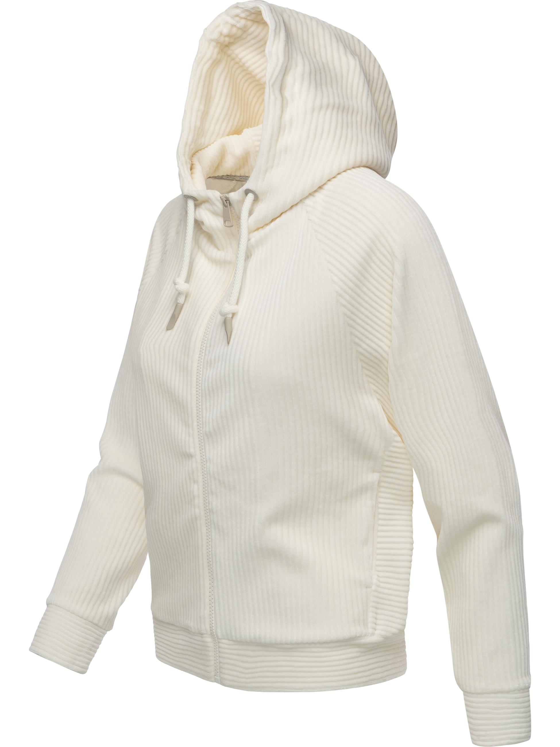 Sweatjacke aus weichem Kord "Corduly Cordy" Ivory