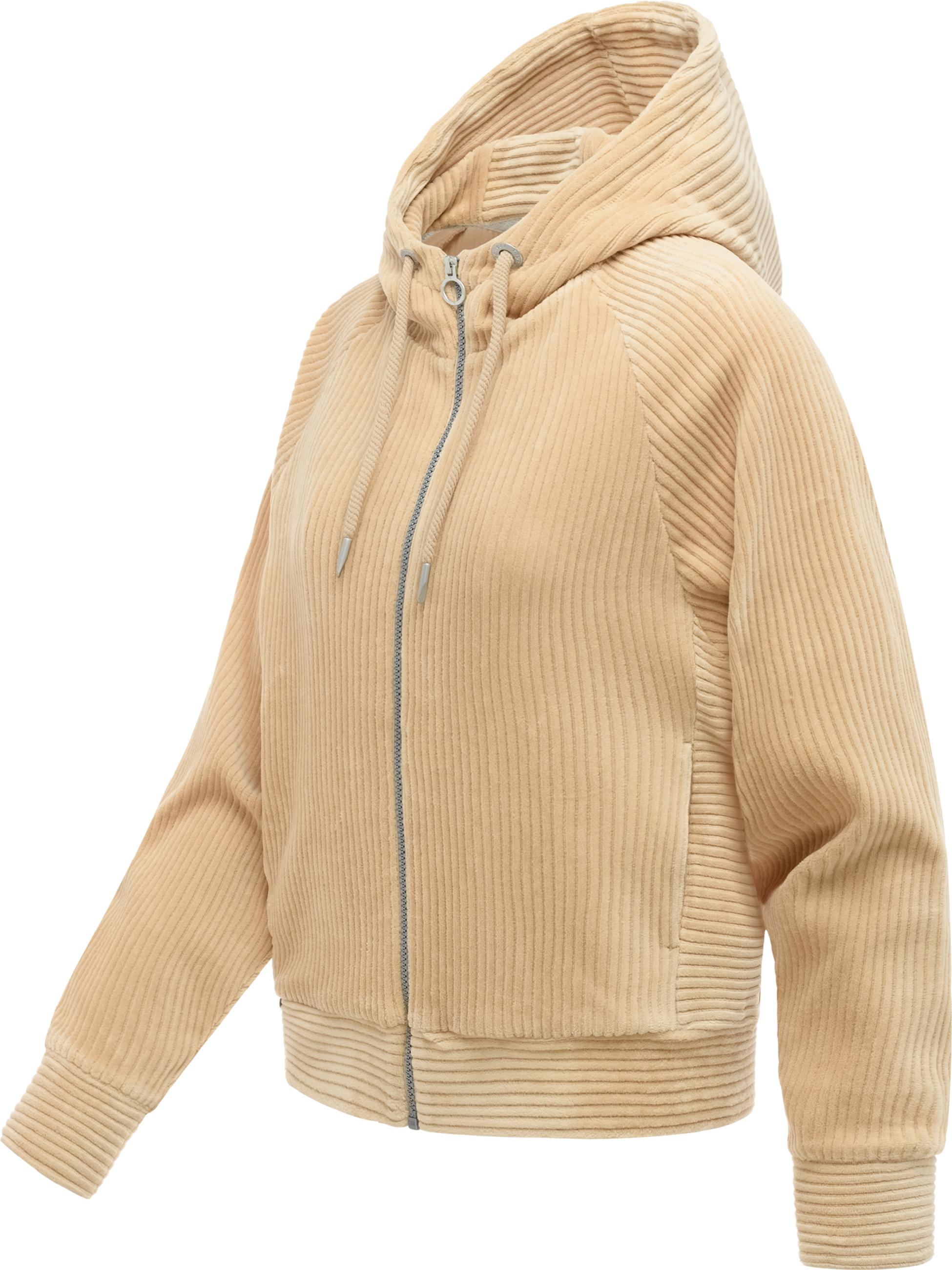 Sweatjacke aus weichem Kord mit Samt-Haptik "Corduly Cordy" Sand26