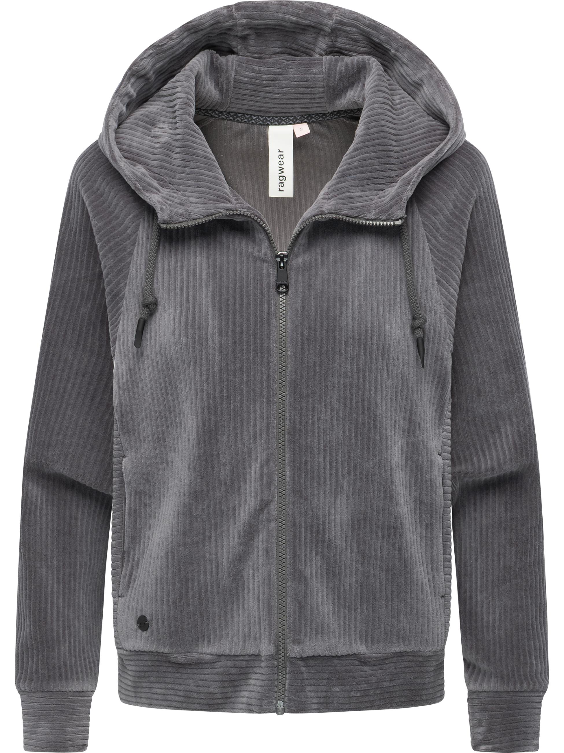 Sweatjacke aus weichem Kord "Corduly Cordy" Stone Grey