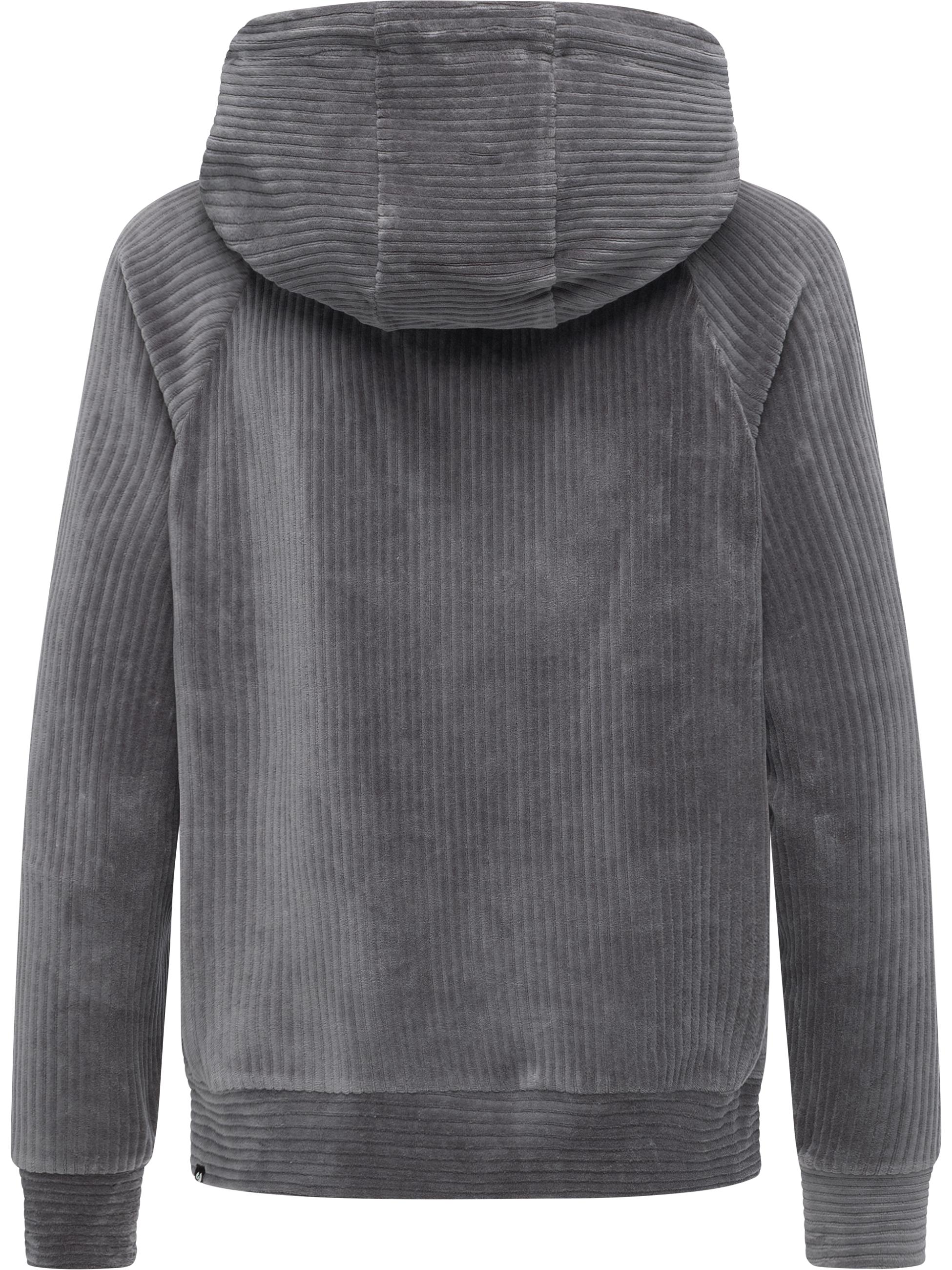 Sweatjacke aus weichem Kord "Corduly Cordy" Stone Grey