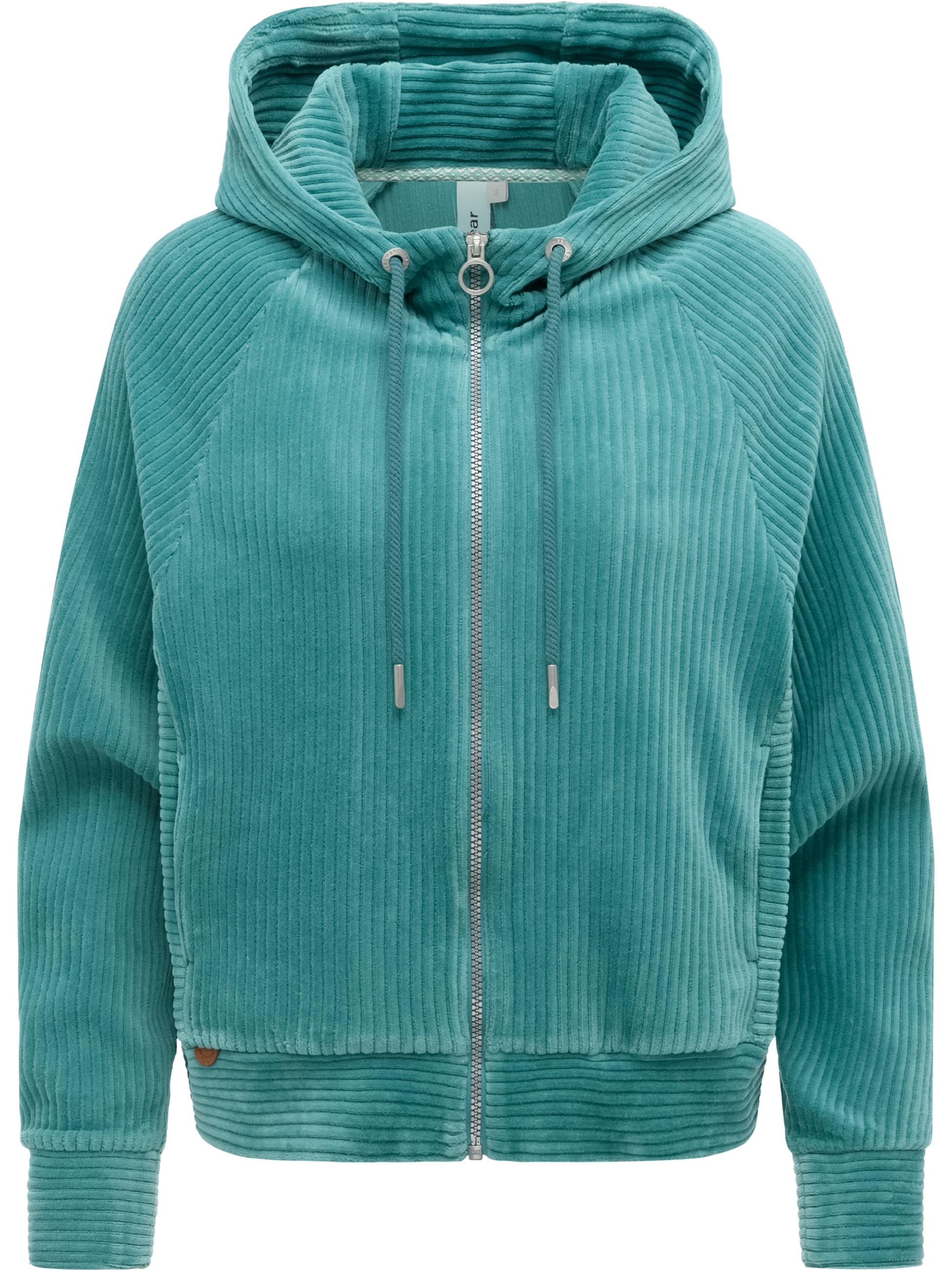 Sweatjacke aus weichem Kord mit Samt-Haptik "Corduly Cordy" Teal Green26