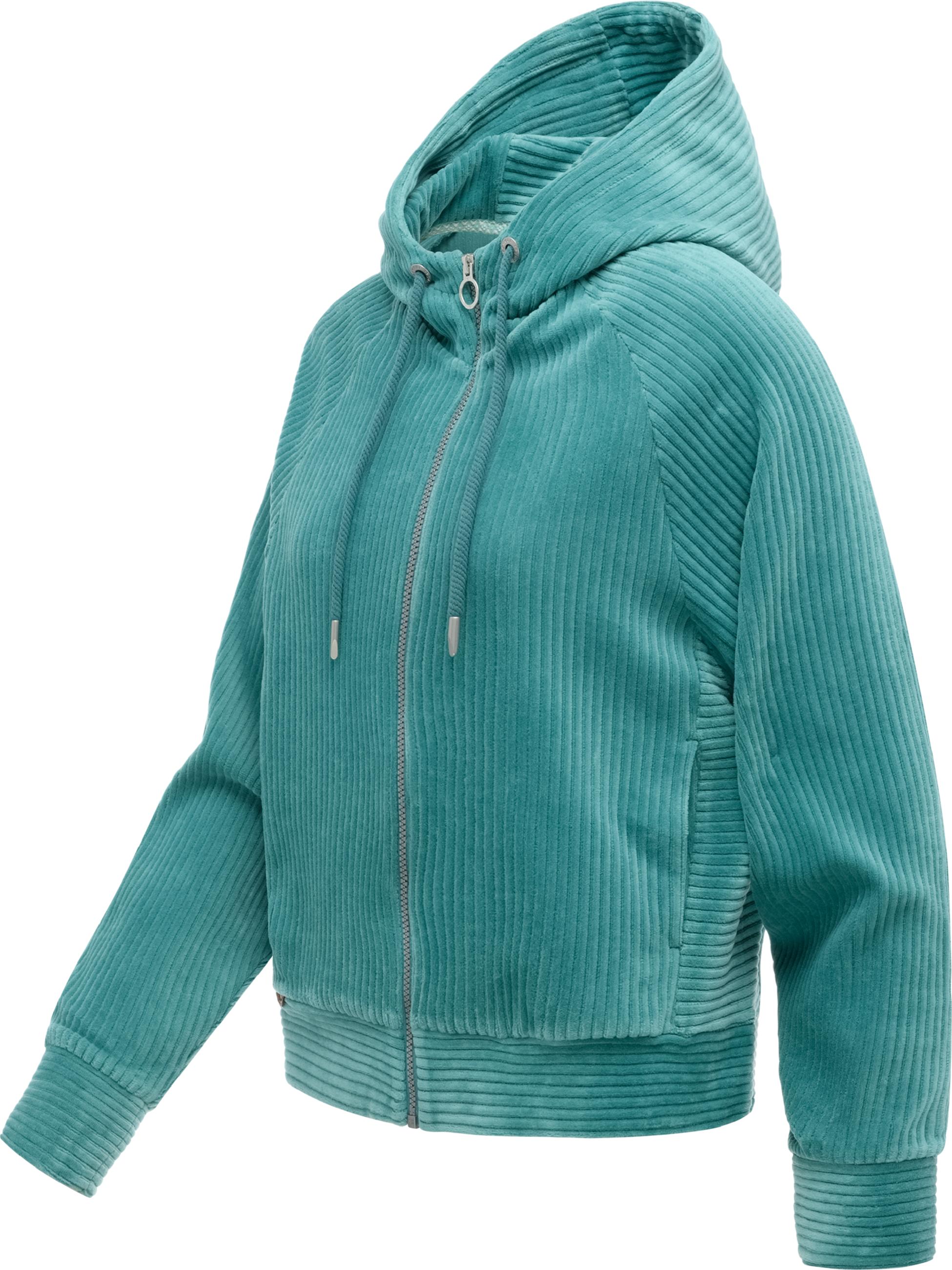 Sweatjacke aus weichem Kord mit Samt-Haptik "Corduly Cordy" Teal Green26