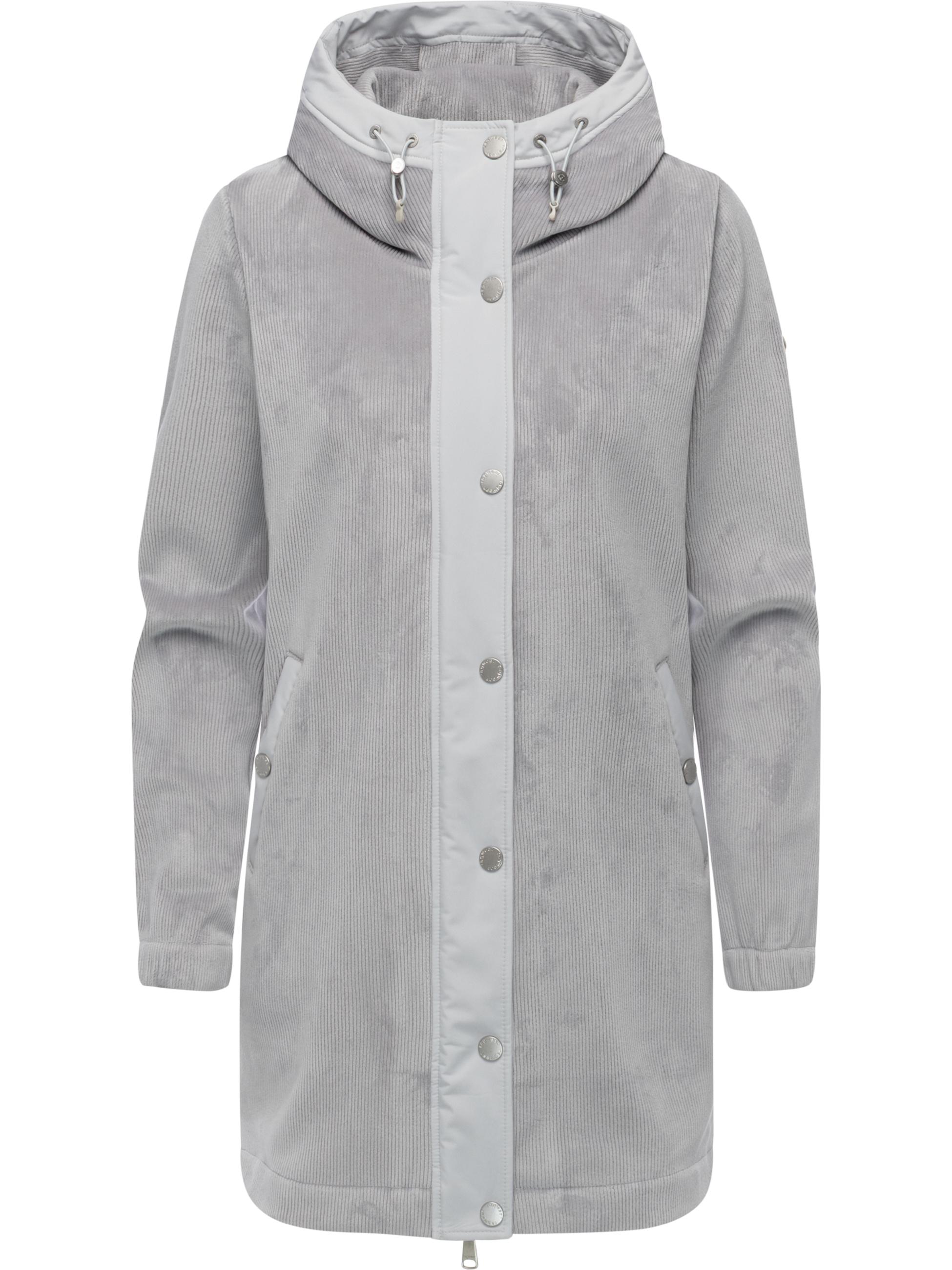 Weicher Damen Kurzmantel mit Kapuze "Cousy Bonded YOUMODO" Ash