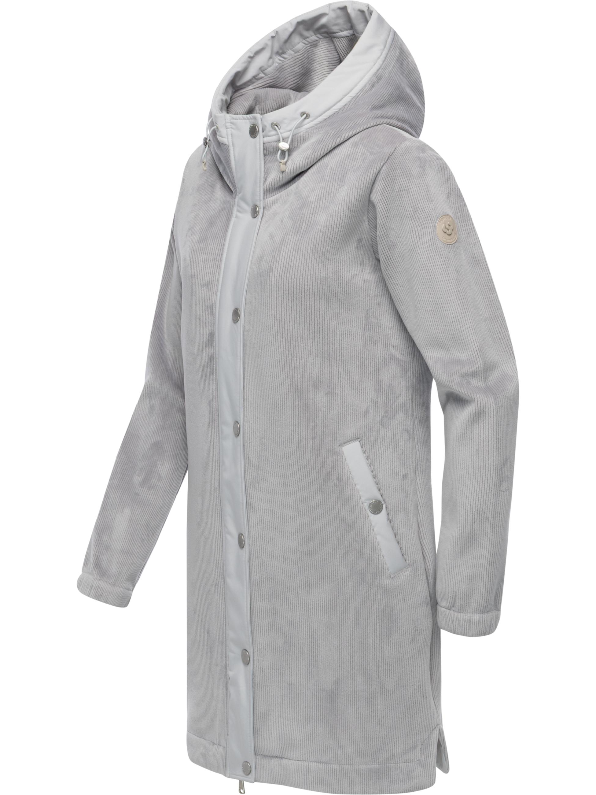 Weicher Damen Kurzmantel mit Kapuze "Cousy Bonded YOUMODO" Ash