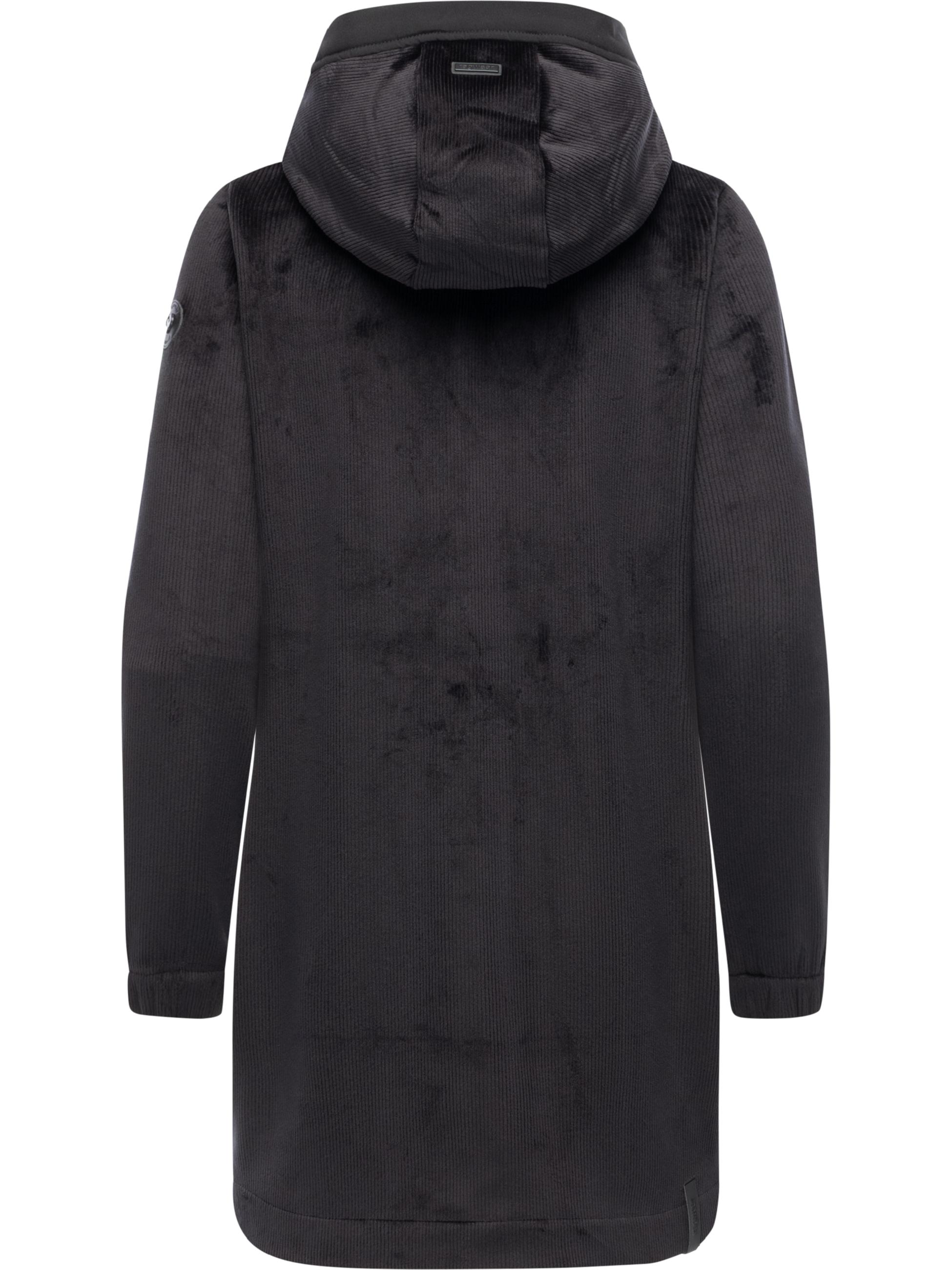 Weicher Damen Kurzmantel mit Kapuze "Cousy Bonded YOUMODO" Black